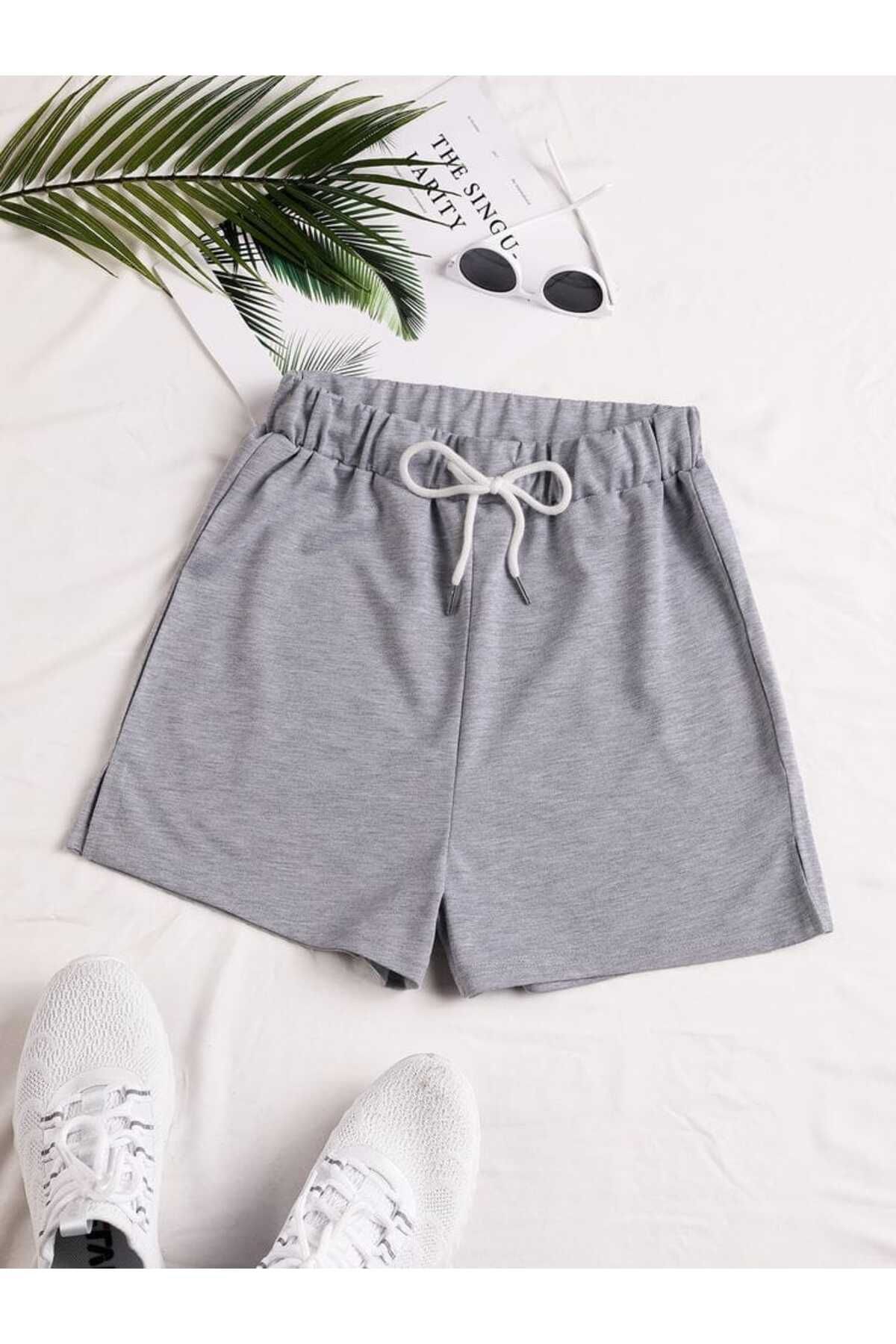 UYN SPORT Gri Pamuk Polyester Kısa Şort
