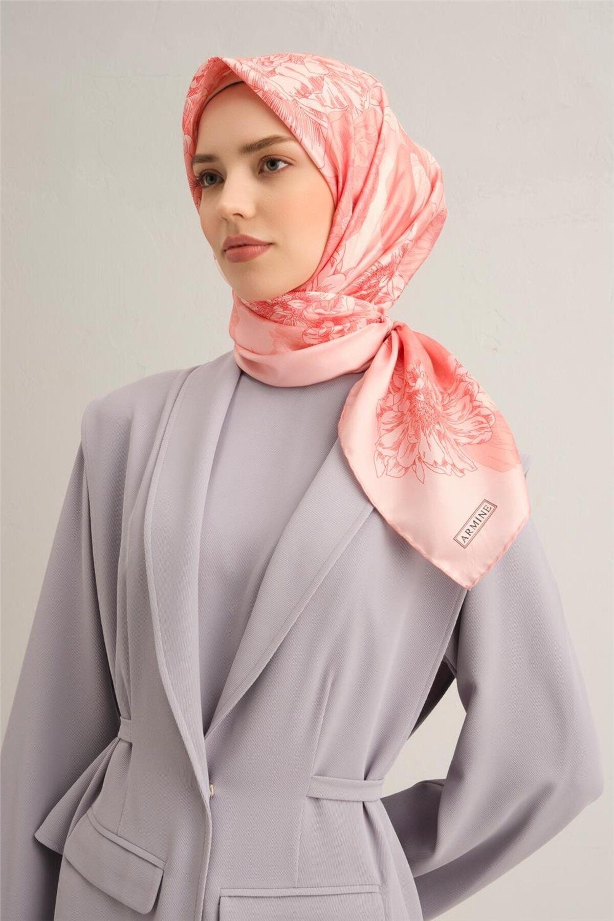 Armine Desenli Saf İpek Sura Eşarp 9330- 09