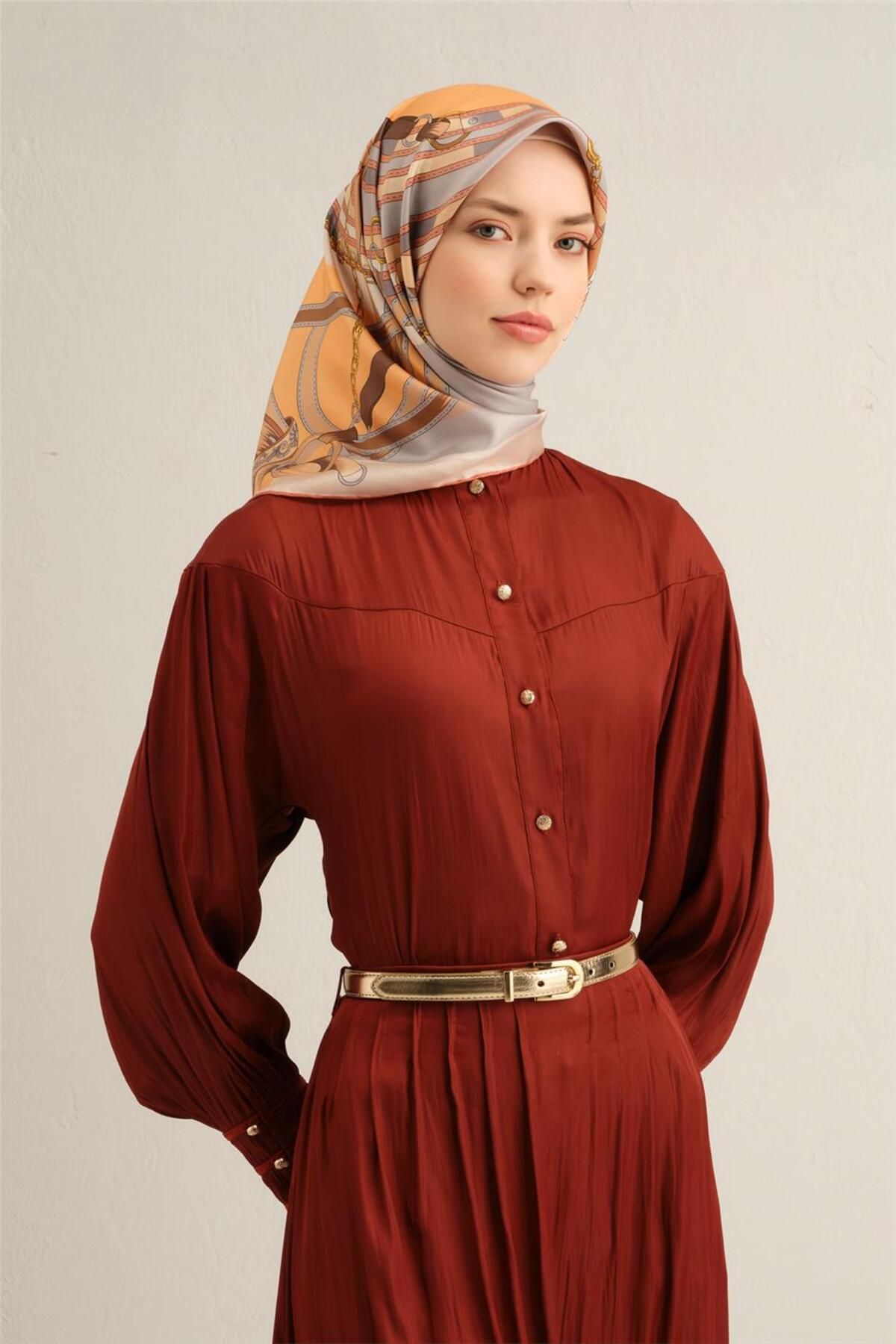 Armine Desenli Saf İpek Sura Eşarp 9315- 80