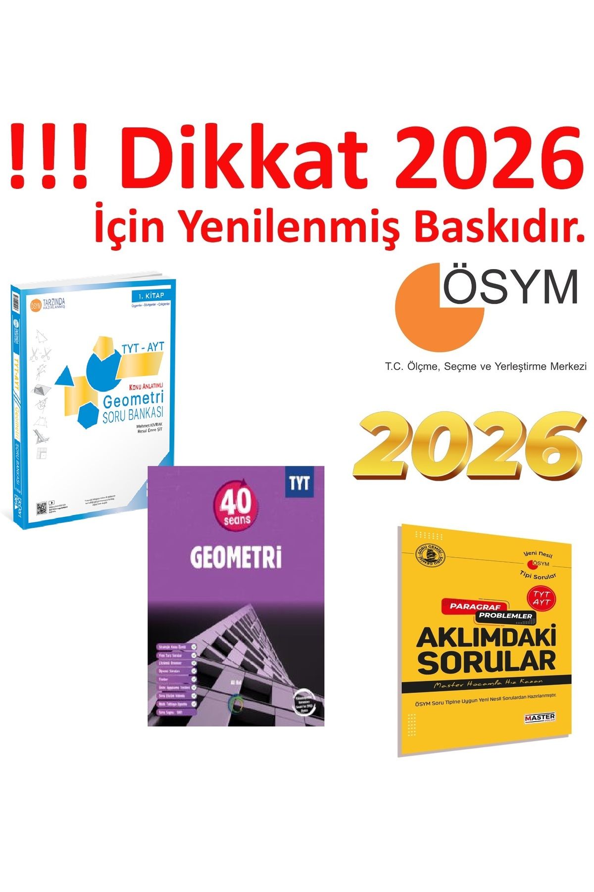 Okyanus Yayıncılık Okyanus Yayınları TYT 40 Seans Geometri & Üç Dört Beş TYT-AYT Geometri Soru Bankası Güncel Baskı
