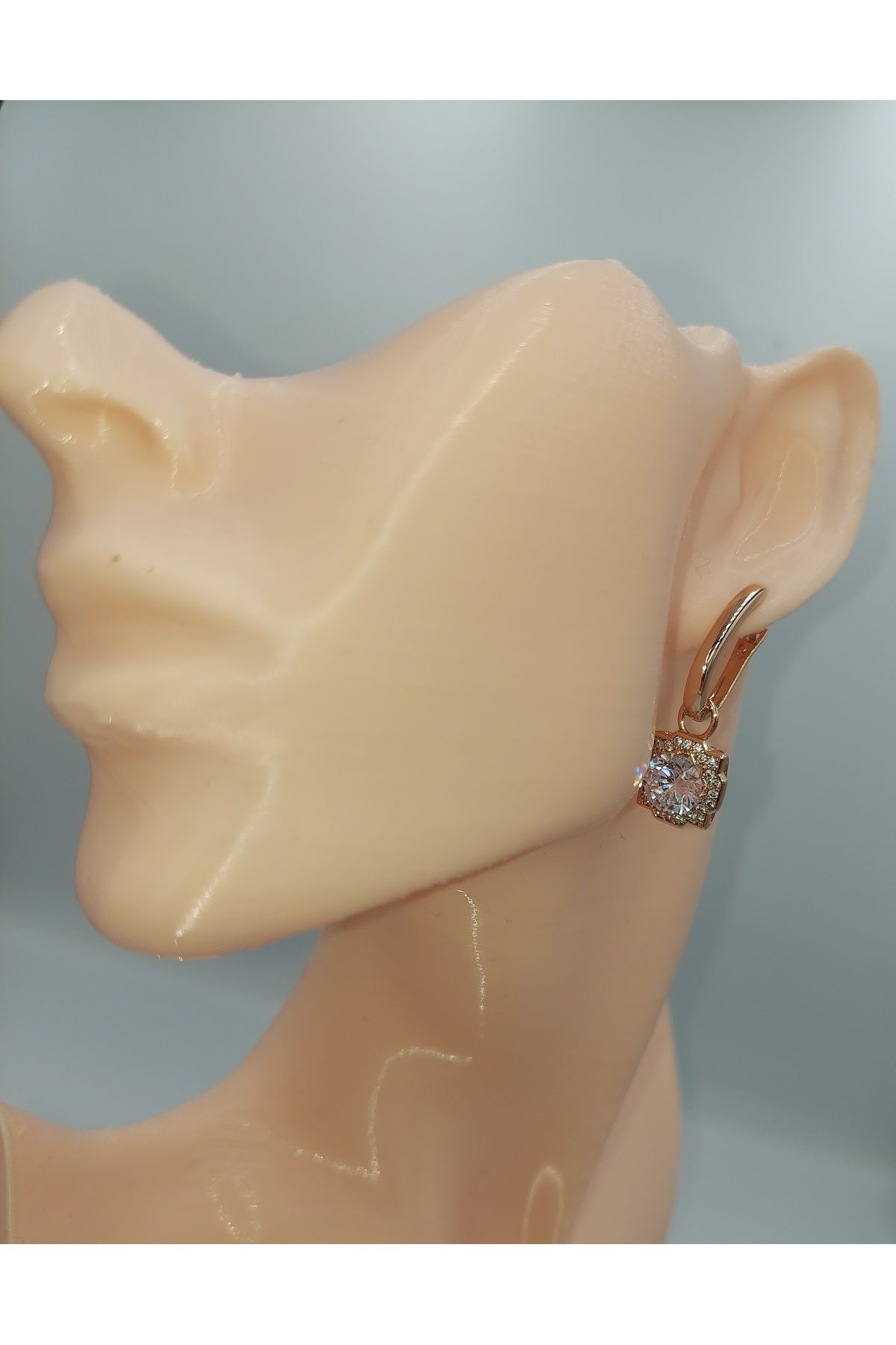 XUPING JEWELRY Xupıng Büyük Taşlı Çelik Küpe