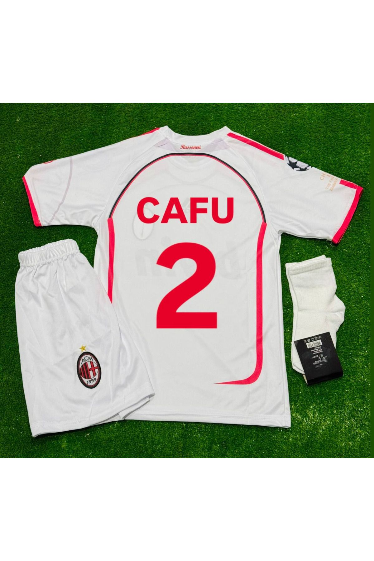 Atlas Global MİLAN CAFU ÇOCUK FORMASI BEYAZ FORMA+ŞORT+ÇORAP 3LÜ SET