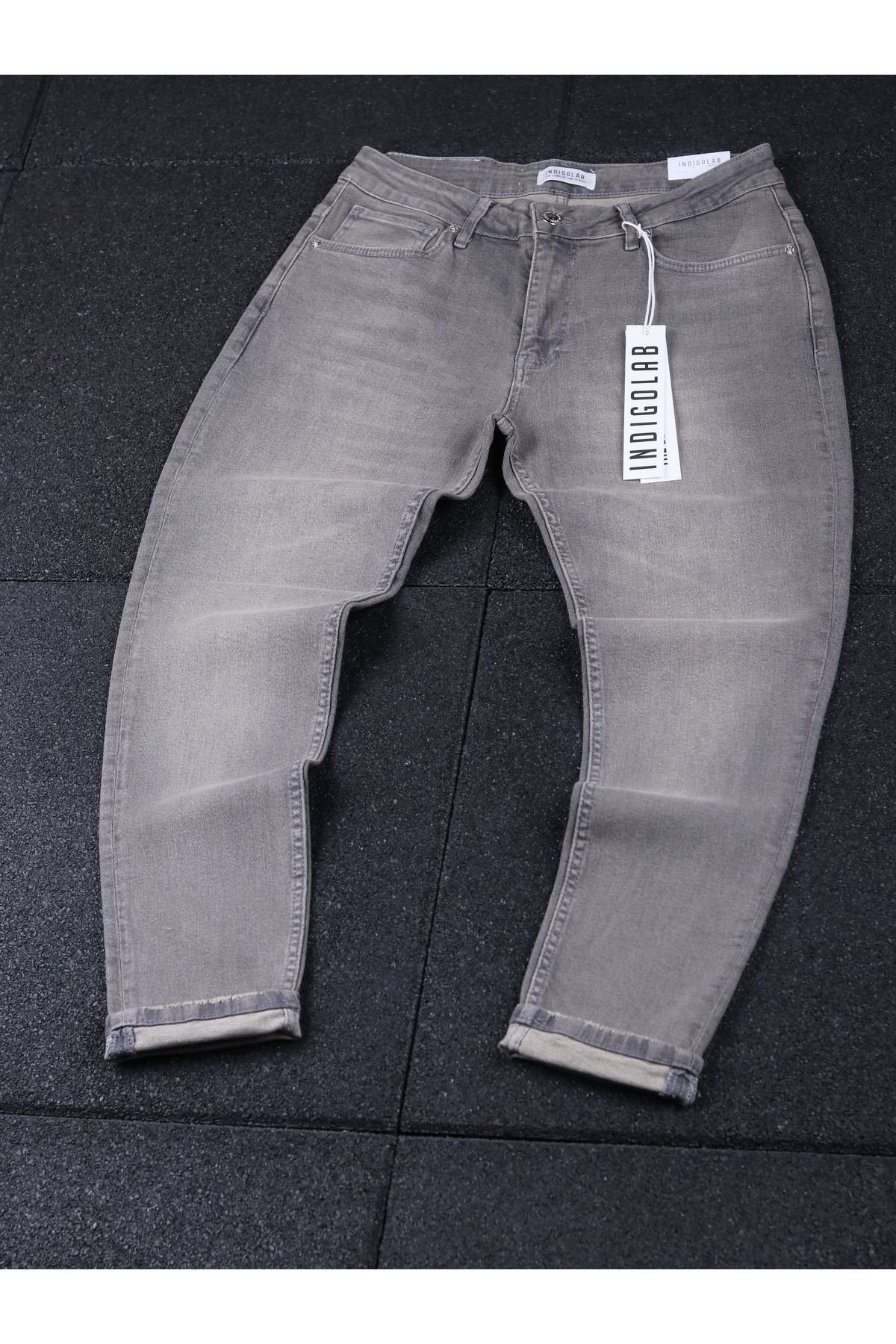 INDIGOLAB erkek açık kahve denim pantolon