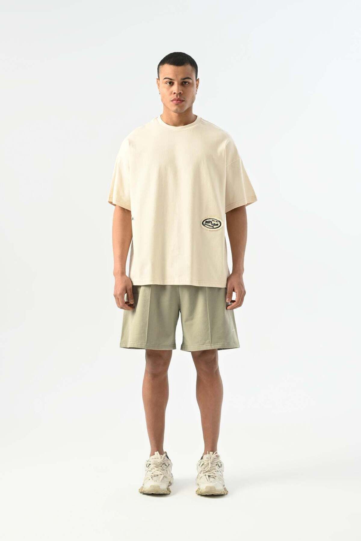jaceyjace Bill's Patch Detaylı Oversize T-shirt - Kemik