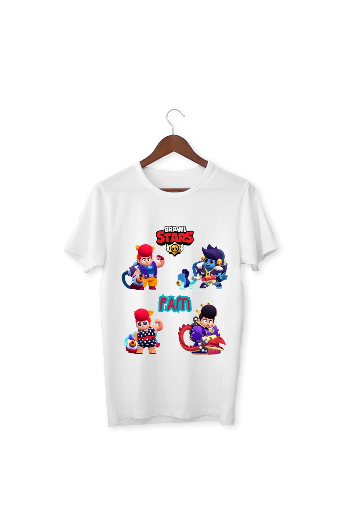 ALPŞAN TİCARET Brawl Stars Pam Çocuk Yetişkin Beyaz T-shirt Brawl Stars Pam Unisex Çocuk Tişört