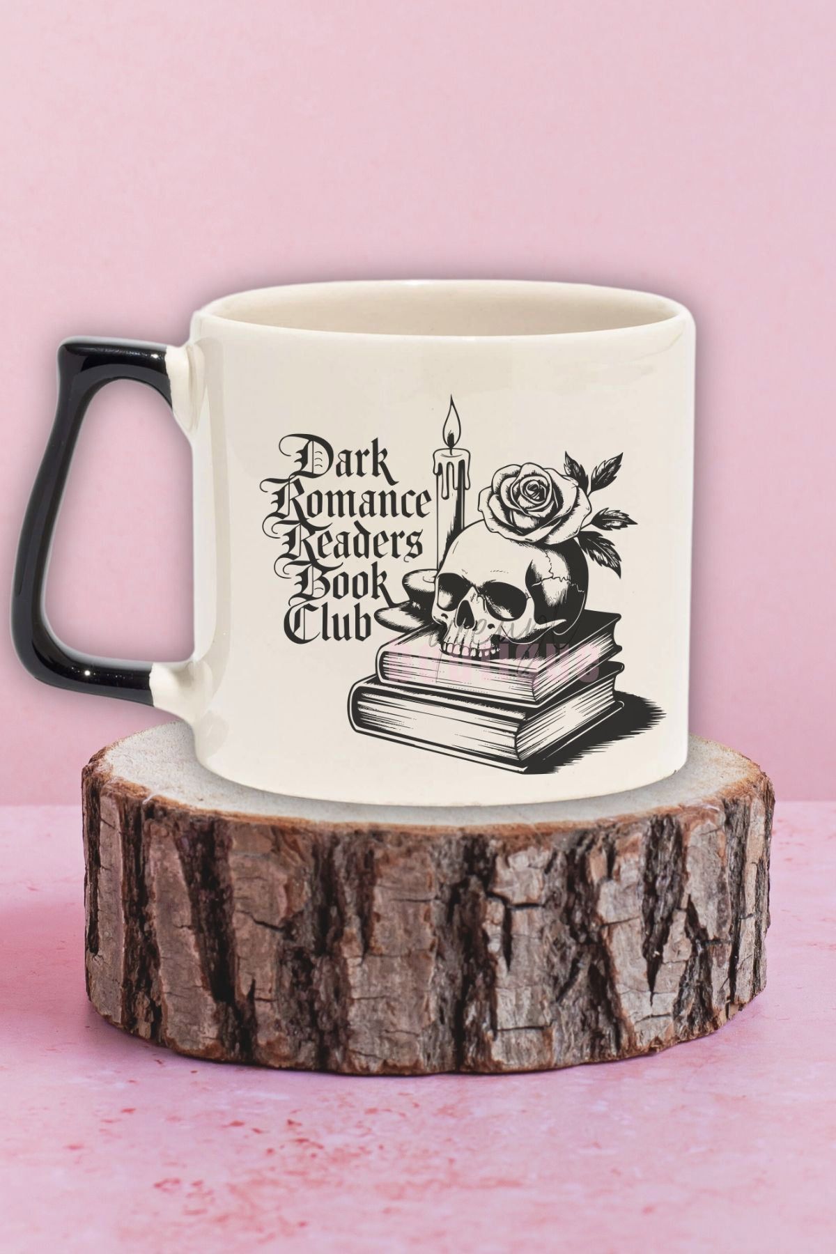 qoeuyl boutique Dark Romance Readers Book Club Temalı Kitap Kulübü Hediyelik Siyah Kulplu Kupa Bardak