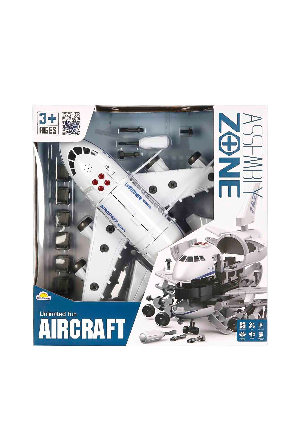 NillyToys 1005033 Sesli ve Işıklı Sök Tak Yolcu Uçağı
