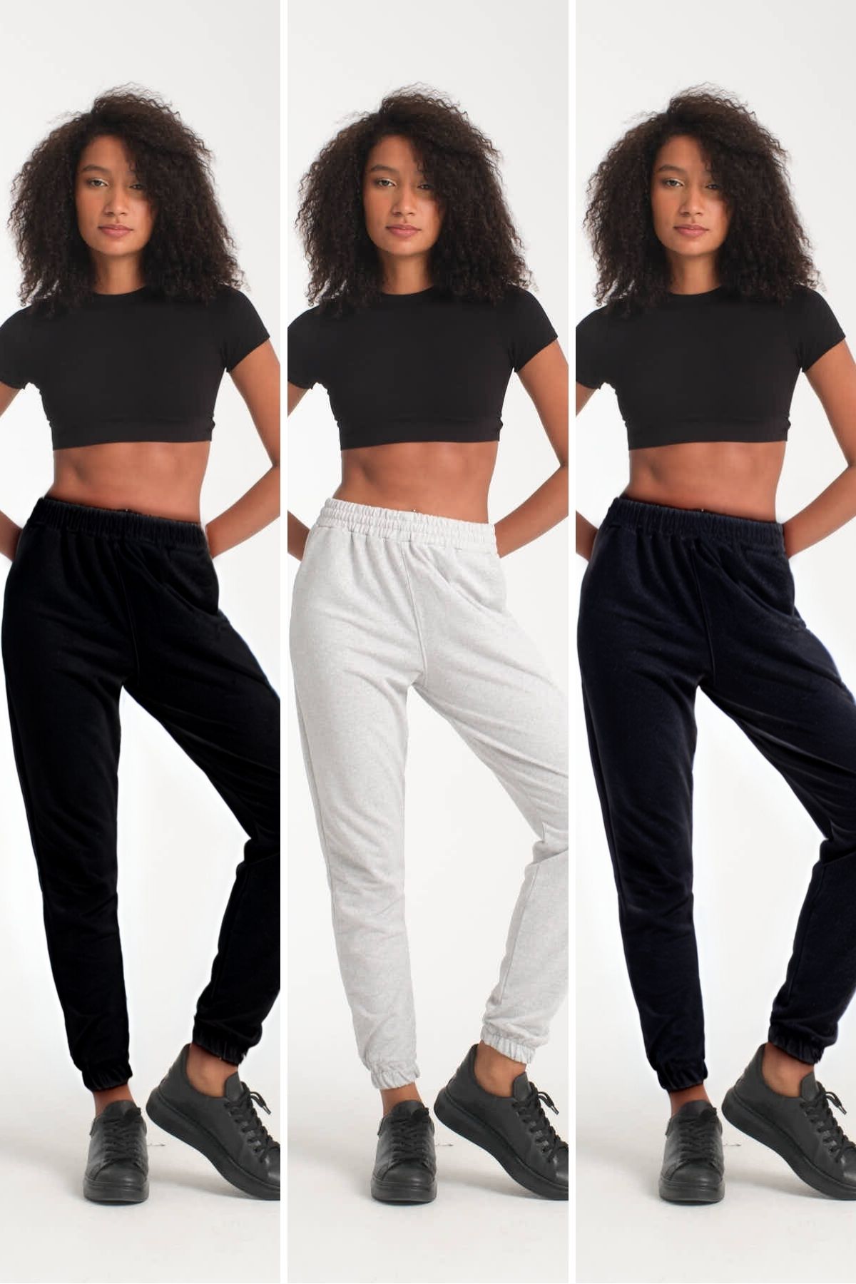 atlanticsport Kadın jogger 3 lü süper avantaj paket lastikli paça eşofman altı