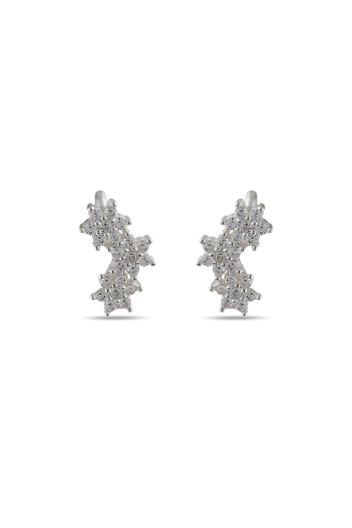Lial Diamond 3 Çiçek Desenli Gümüş Küpe, 5 gram - Lial Diamond