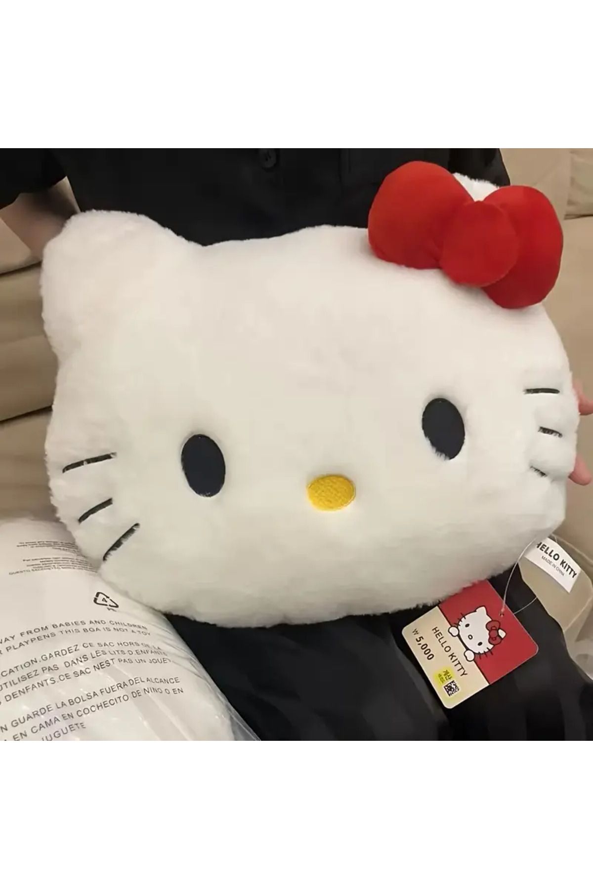 BALCI HEDİYELİK HELLO KİTTY PELUŞ YASTIK Sanrio için sevimli peluş yastık - elde yıkanabilir, %100 polyester,