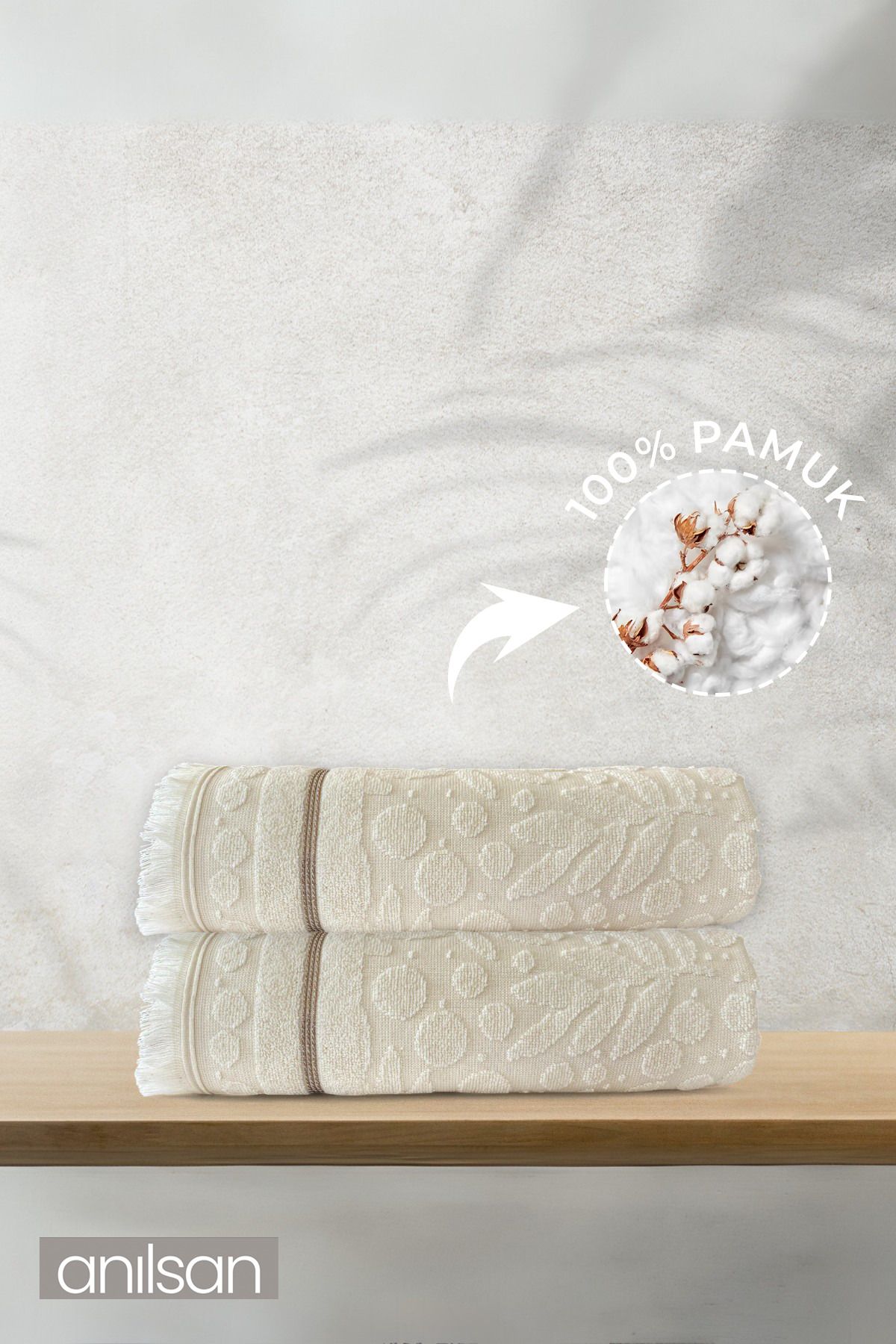 Anılsan 2'li Lera Banyo Havlusu - 70x140 Cm, 570gr, %100 pamuk, Spa Ve Otel Havlusu, Günlük Kullanıma Uygun