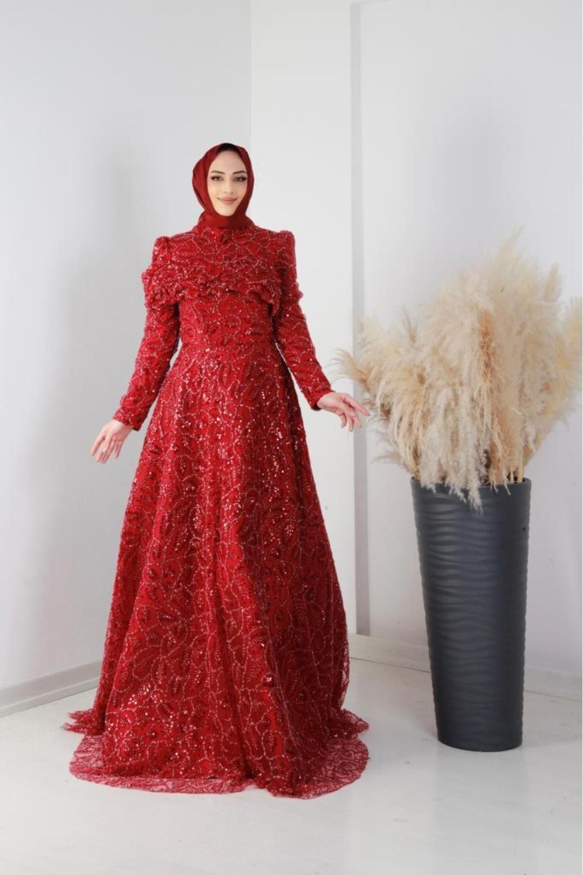 AbiyeSultan Kadın Tesettür Abiye - Berna Prenses Abiye - Tesettür Kına Abiye