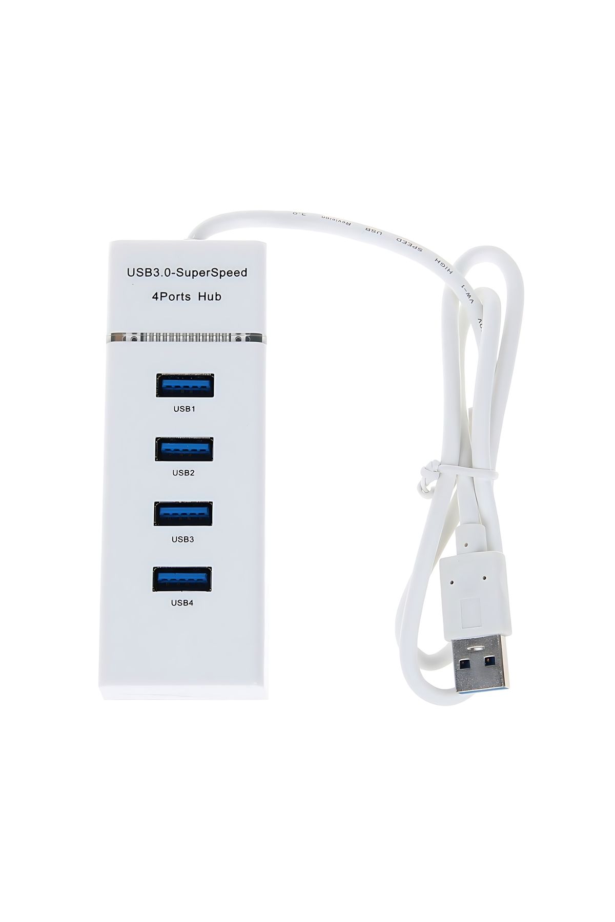 Others-USB 3.0 4-Port Portable Hub with 30cm USB 3.0 Cable with Super Speed 5 Gbps (White) 6