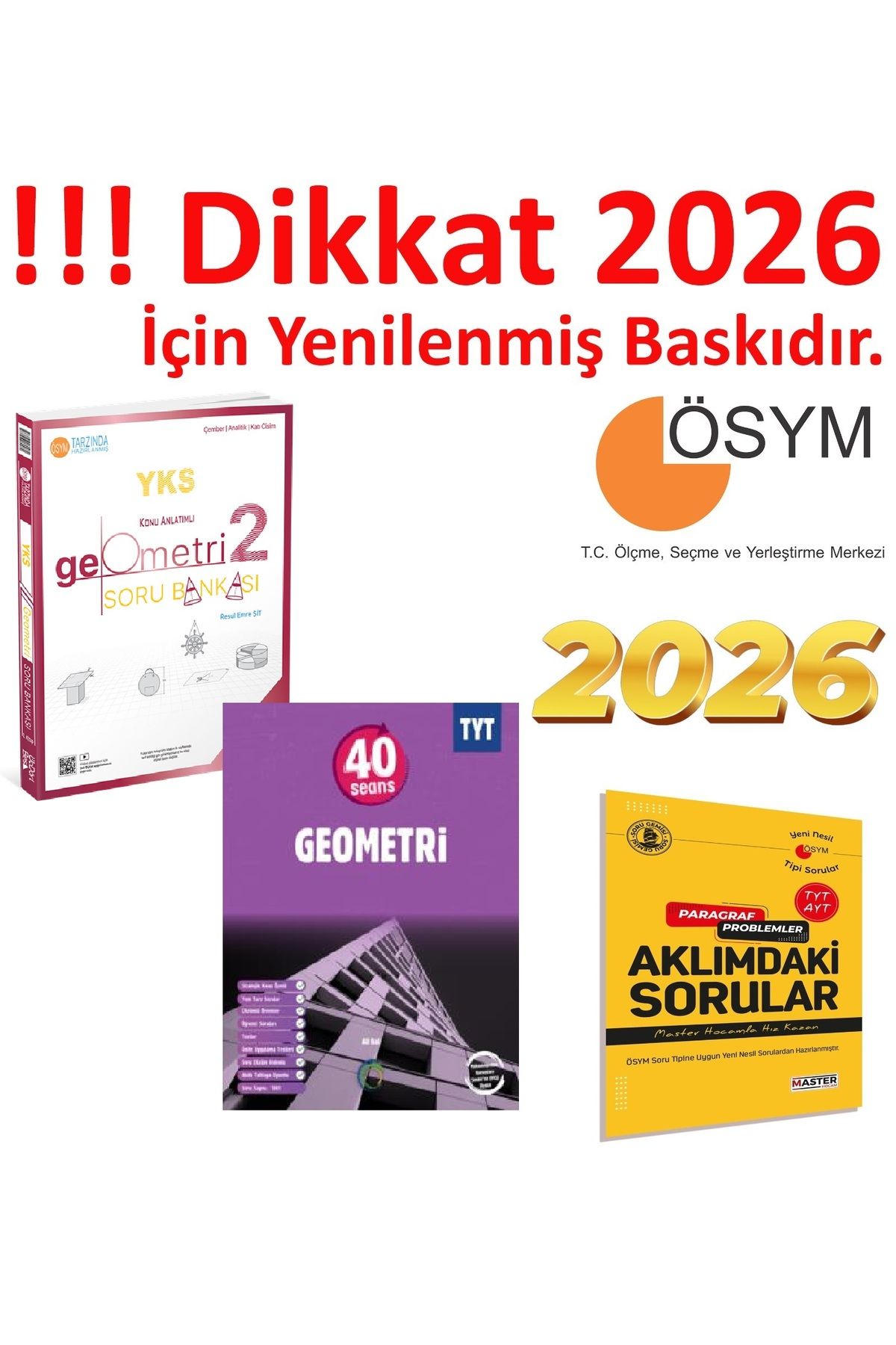 Üç Dört Beş Yayıncılık Üç Dört Beş YKS Geometri 2 Soru Bankası & Okyanus 40 Seans TYT Geometri 2026 Güncel Baskı