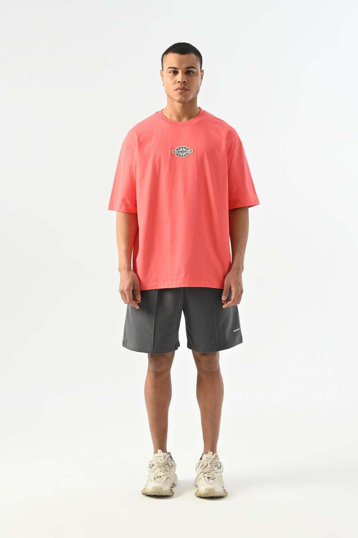jaceyjace Wonderful Patch Detaylı Oversize T-shirt - Nar