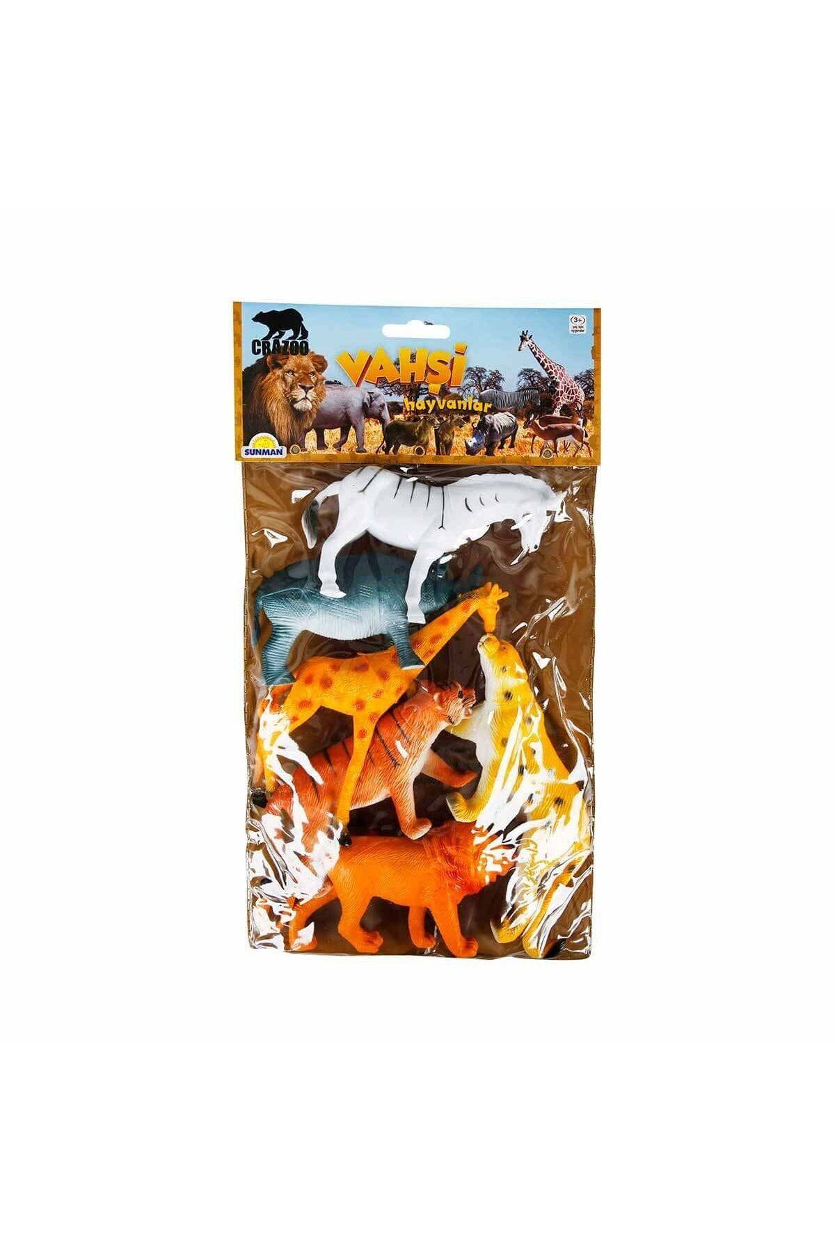 NillyToys 0715 Vahşi Hayvanlar Poşetli 6'lı Hayvan Oyun Seti -Sunman
