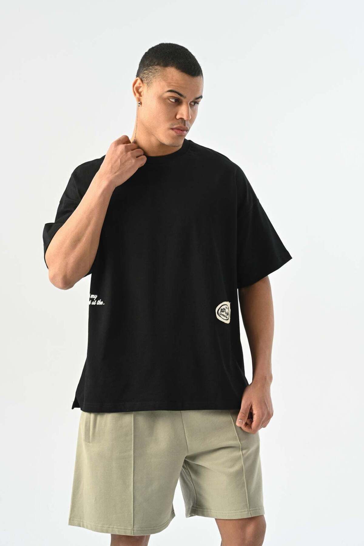 jaceyjace Bill's Patch Detaylı Oversize T-shirt - Siyah