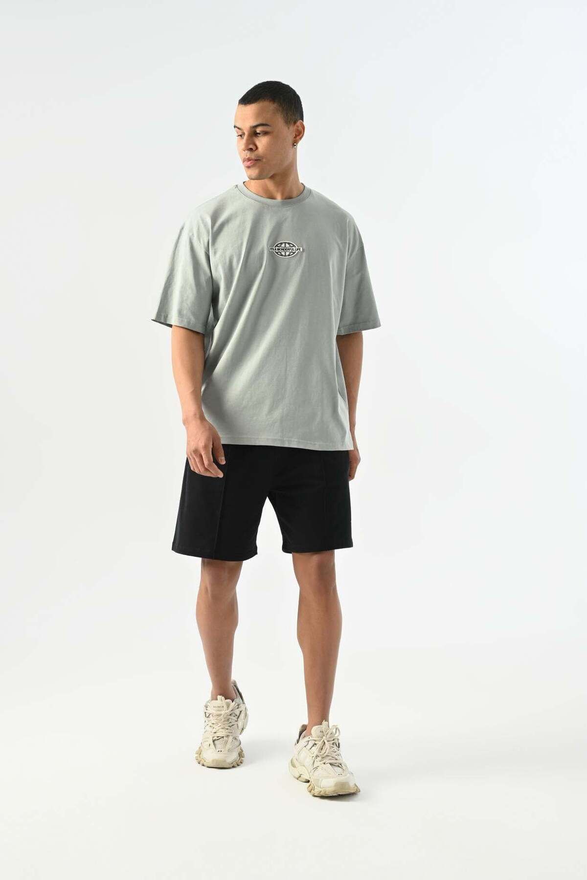 jaceyjace Wonderful Patch Detaylı Oversize T-shirt - Gri
