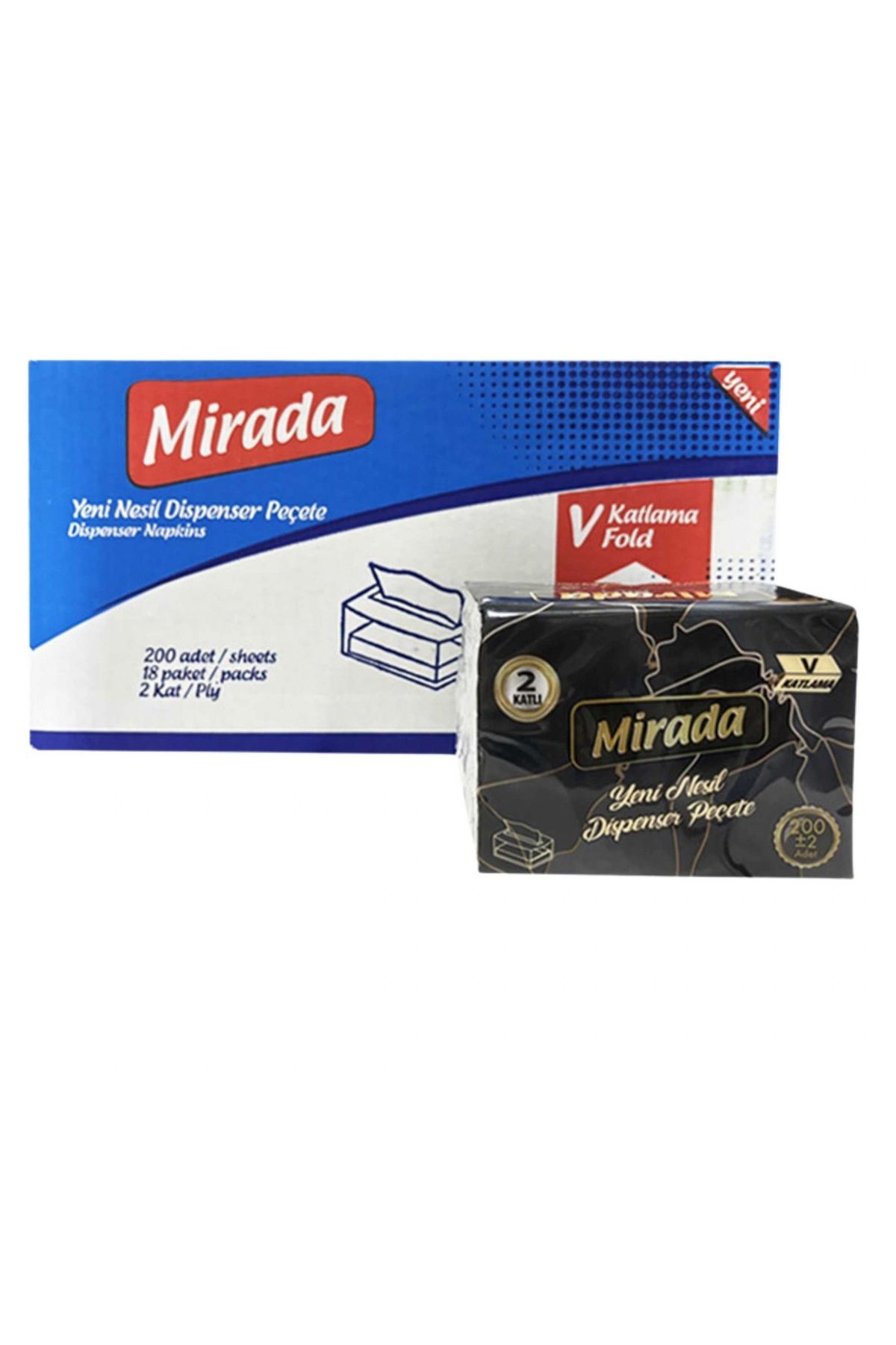 Mirada Yeni Nesil Dispenser Peçete 200 Lü 18 Paket