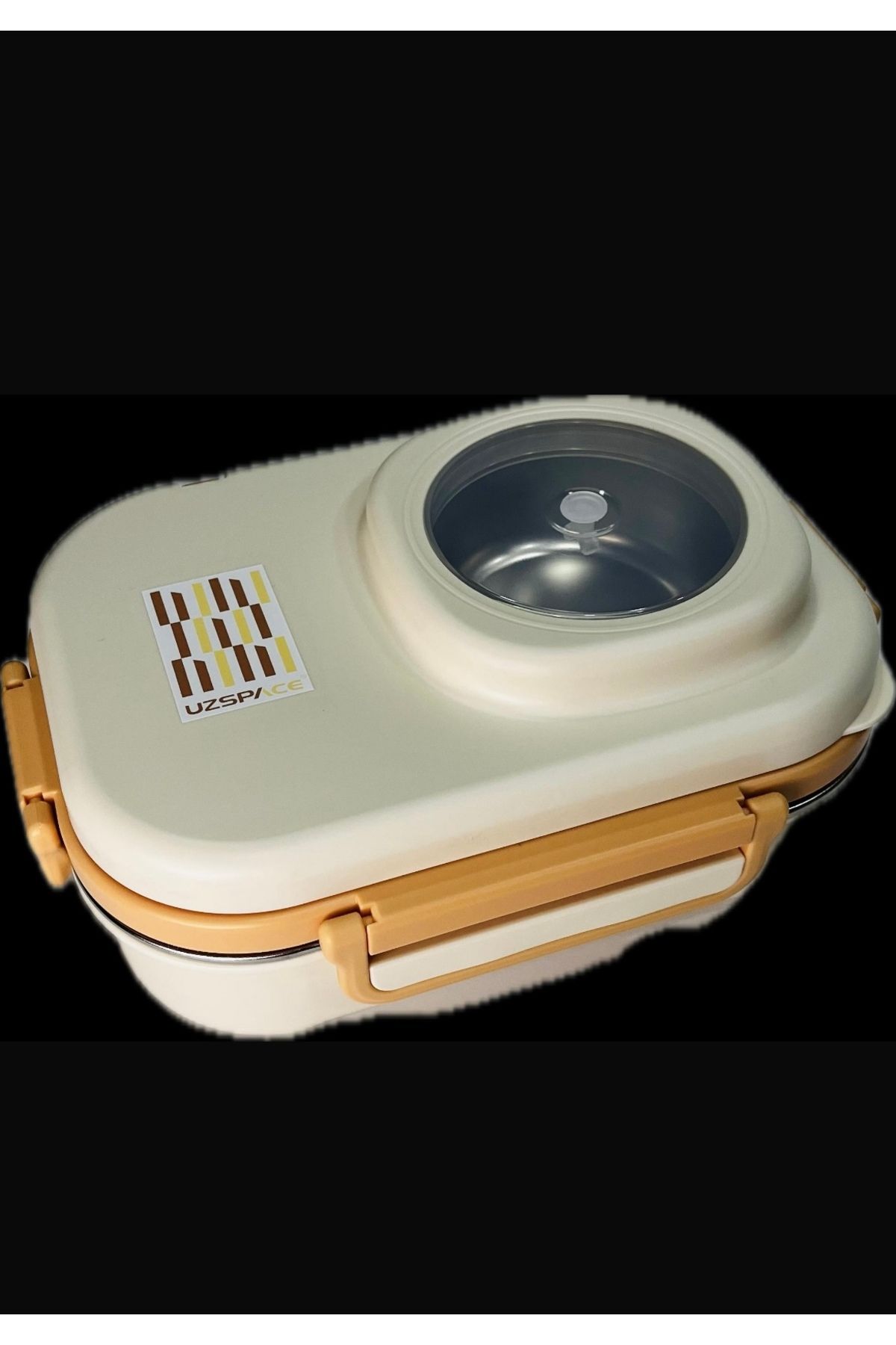 Uzspace Paslanmaz Çelik 600ml Tek Katlı Yalıtımlı Akıtmaz Kaşık Çatallı Lunch box Sefer Tası 8021-92