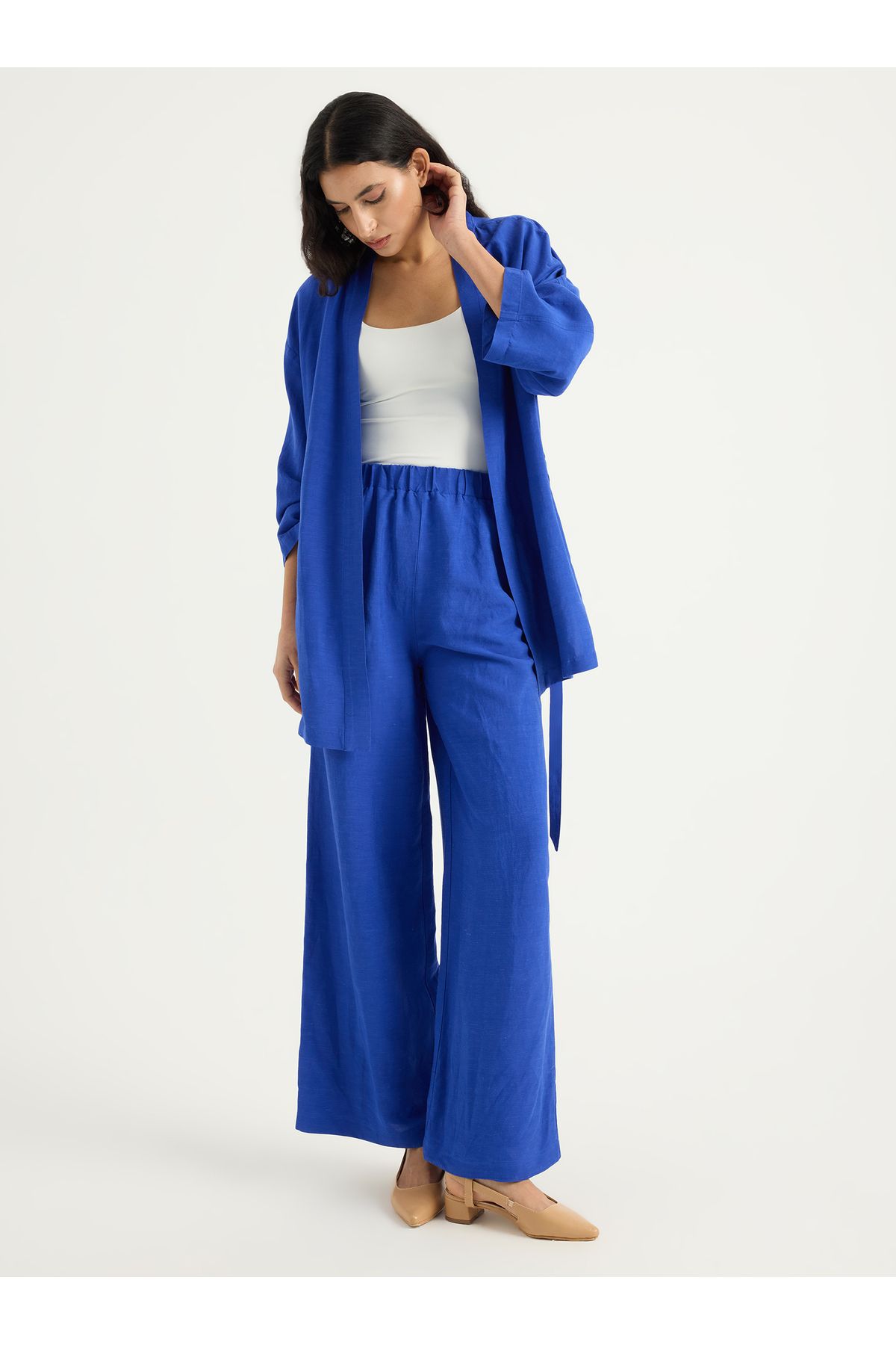 Store Wf Saks Mavi Cupro Kimono Takım
