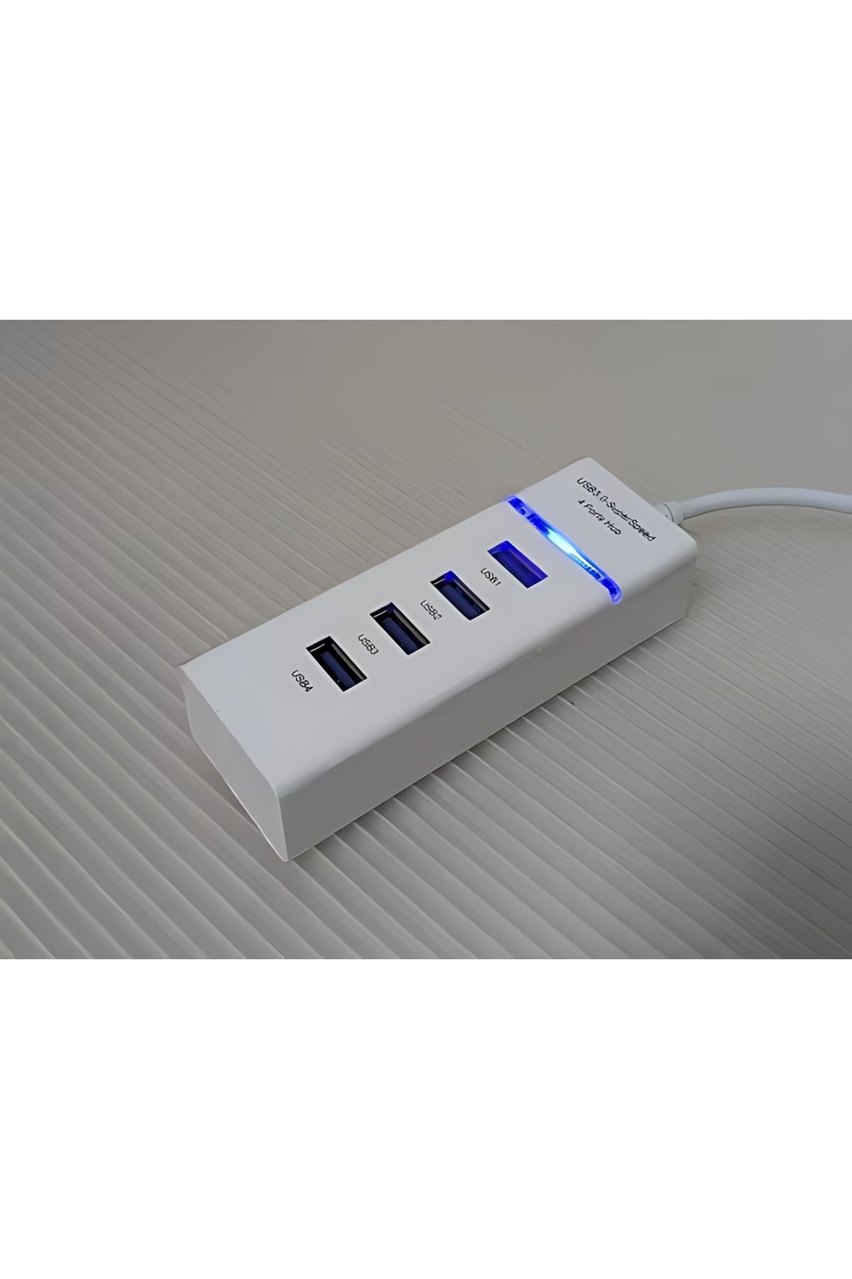 Others-USB 3.0 4-Port Portable Hub with 30cm USB 3.0 Cable with Super Speed 5 Gbps (White) 4
