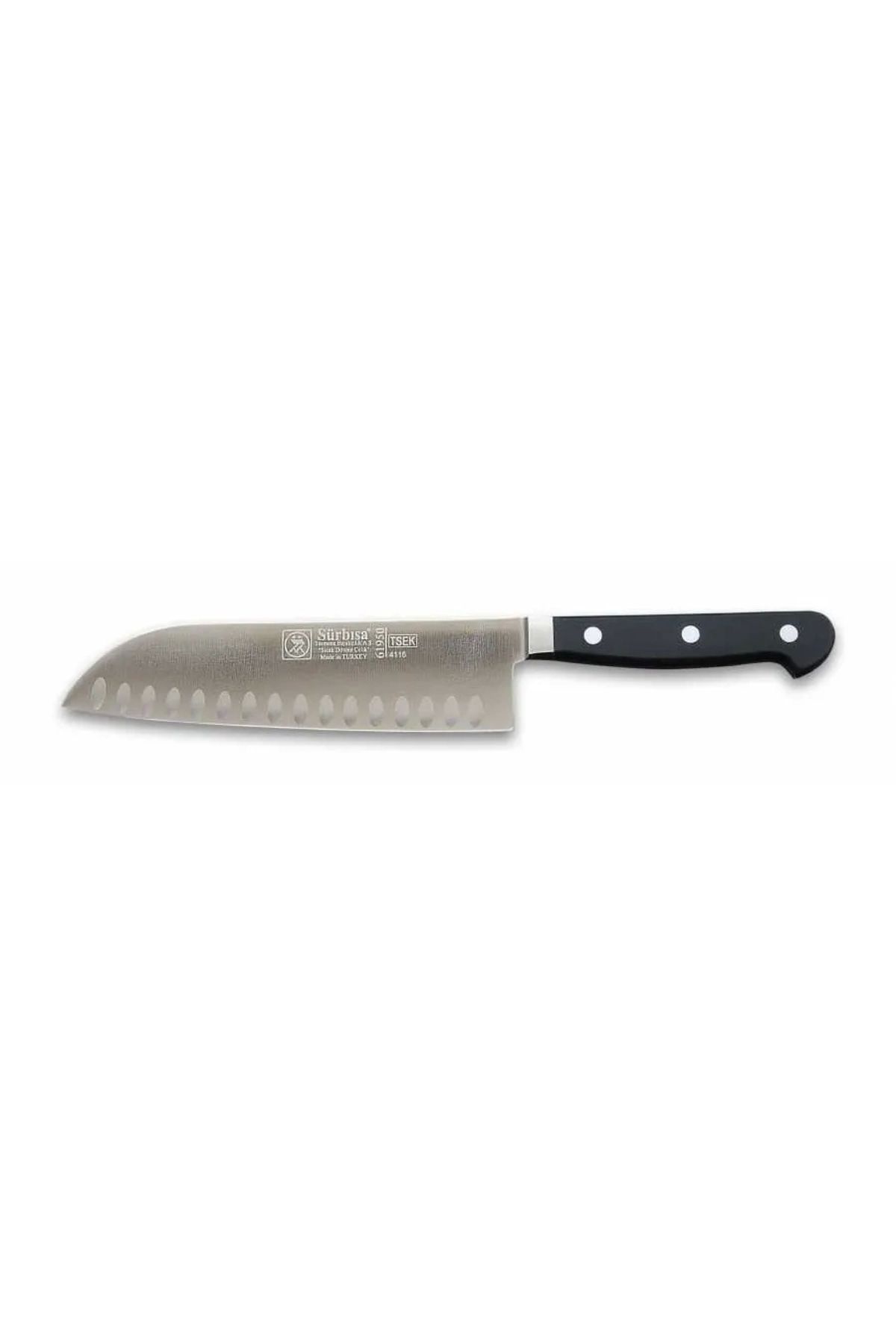 ShopNova 61950 - Sıcak Dövme Oluklu Santoku Şef Bıçağı 18 Cm