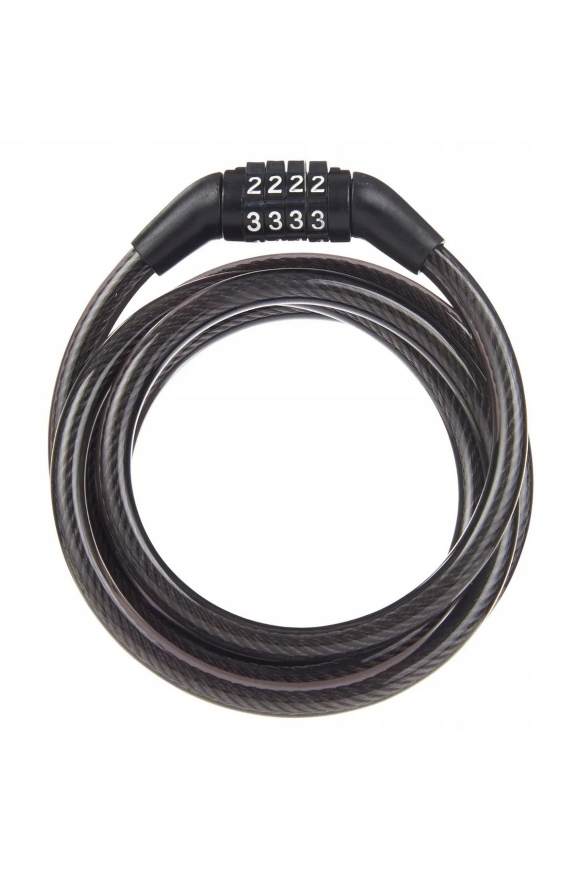 OEM Antifurt Pentru Bicicleta Cu Cifru, 100 Cm, Cod 4 Cifre, Otel Si Silicon, Negru - One Size