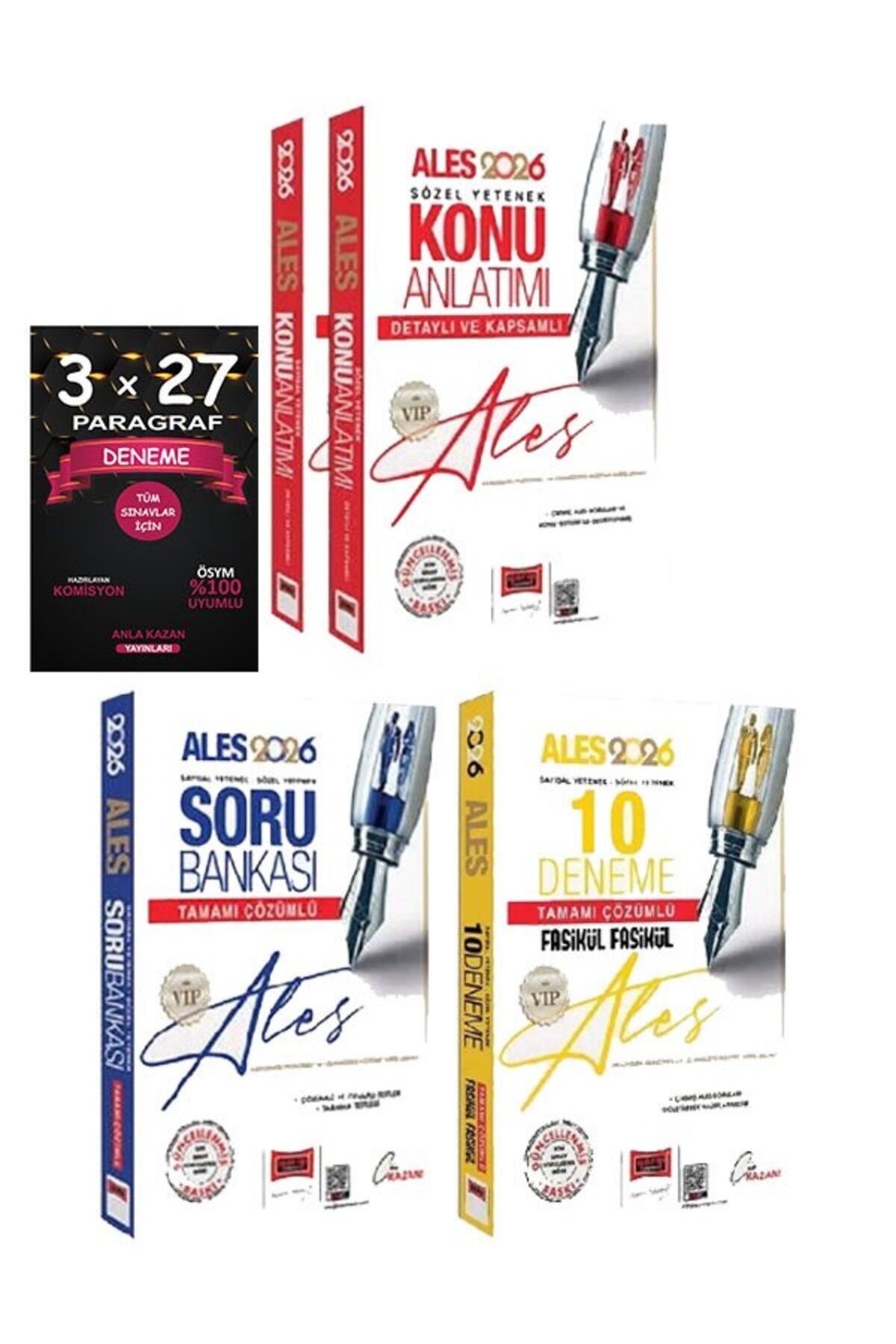 Anla Kazan Yayınları Yargı 2026 ALES VIP Konu + Soru Bankası + 10 Deneme 3 lü Set+AnlaKazan Paragraf