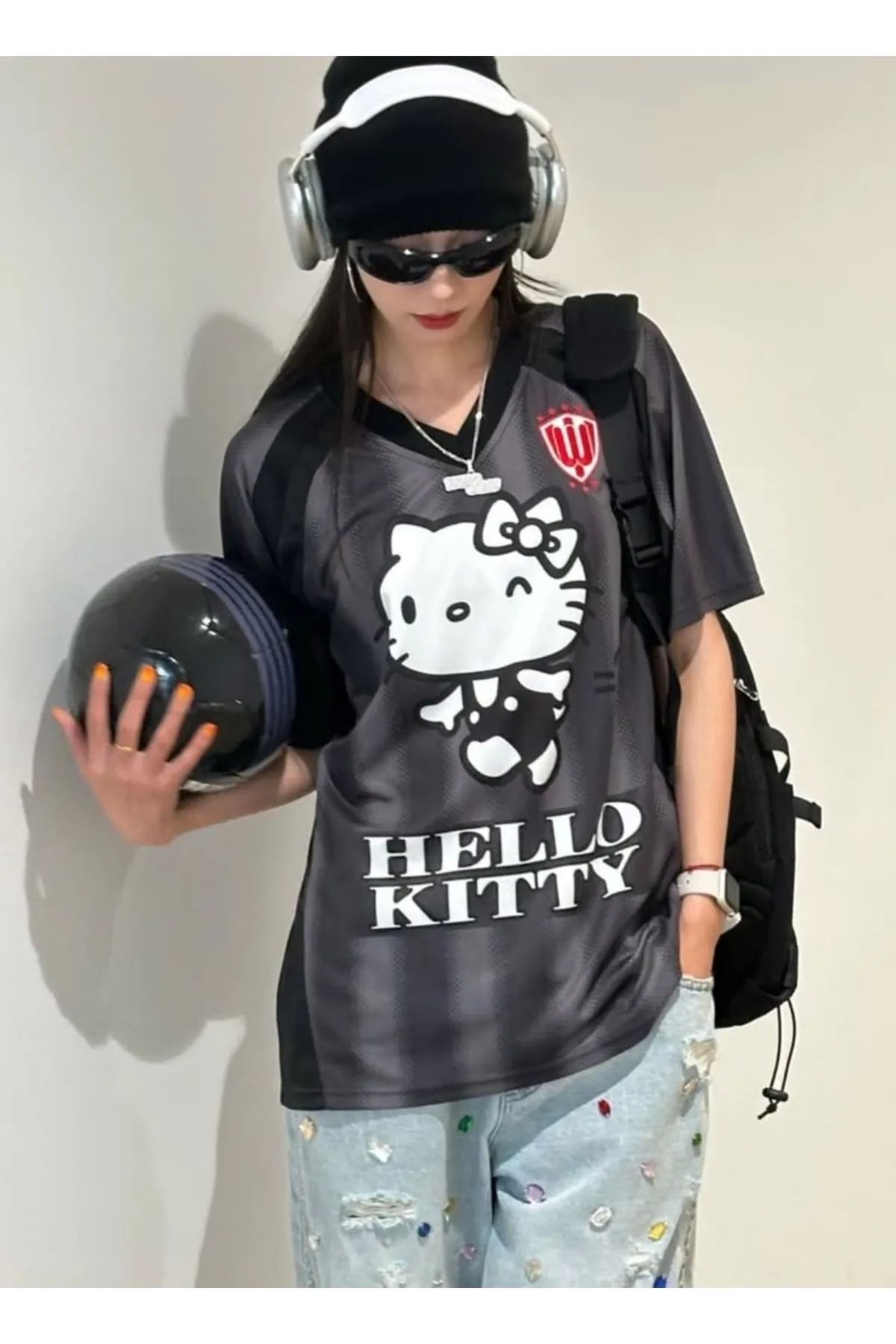 1blood Kitty Unisex Jersey Siyah Forma