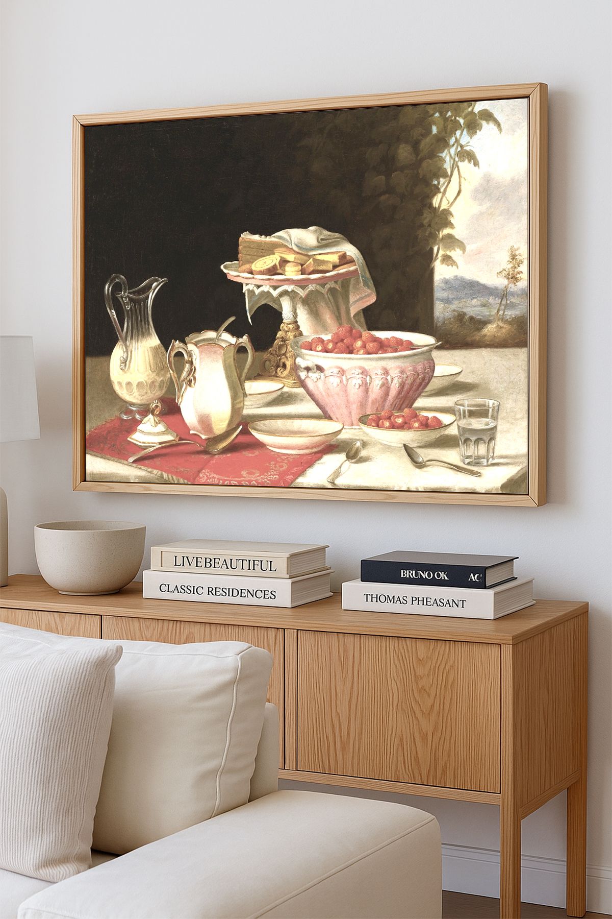 AKSU SANAT Meyve ve Tatlı Saati , Vintage ÇERÇEVELİ Kanvas Tablo, ÇİFT ÇERÇEVELİ Tablo 1KTBL185