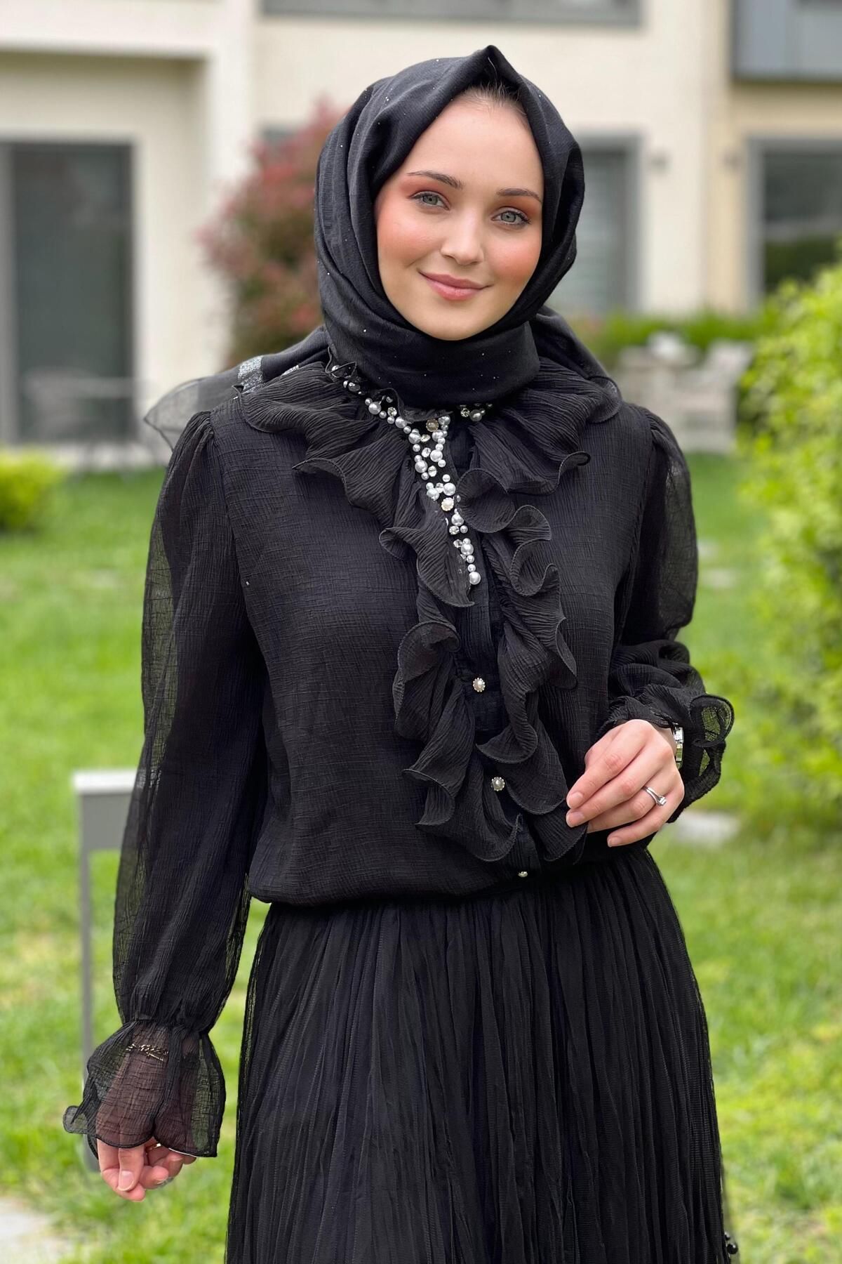 Mahal İncili Fırfır Gömlek