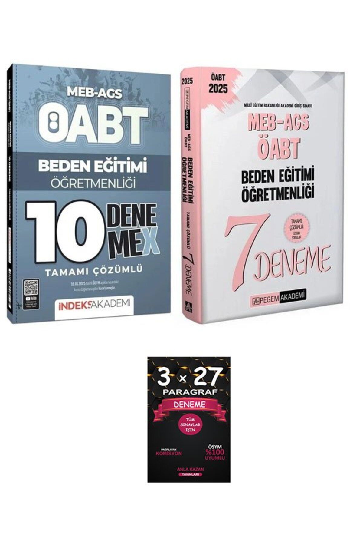 Anla Kazan Yayınları Pegem + İndeks 2025 ÖABT MEB-AGS Beden Eğitimi Öğretmenliği 7+10 Deneme 2 li Set+AnlaKAzan PAragraf