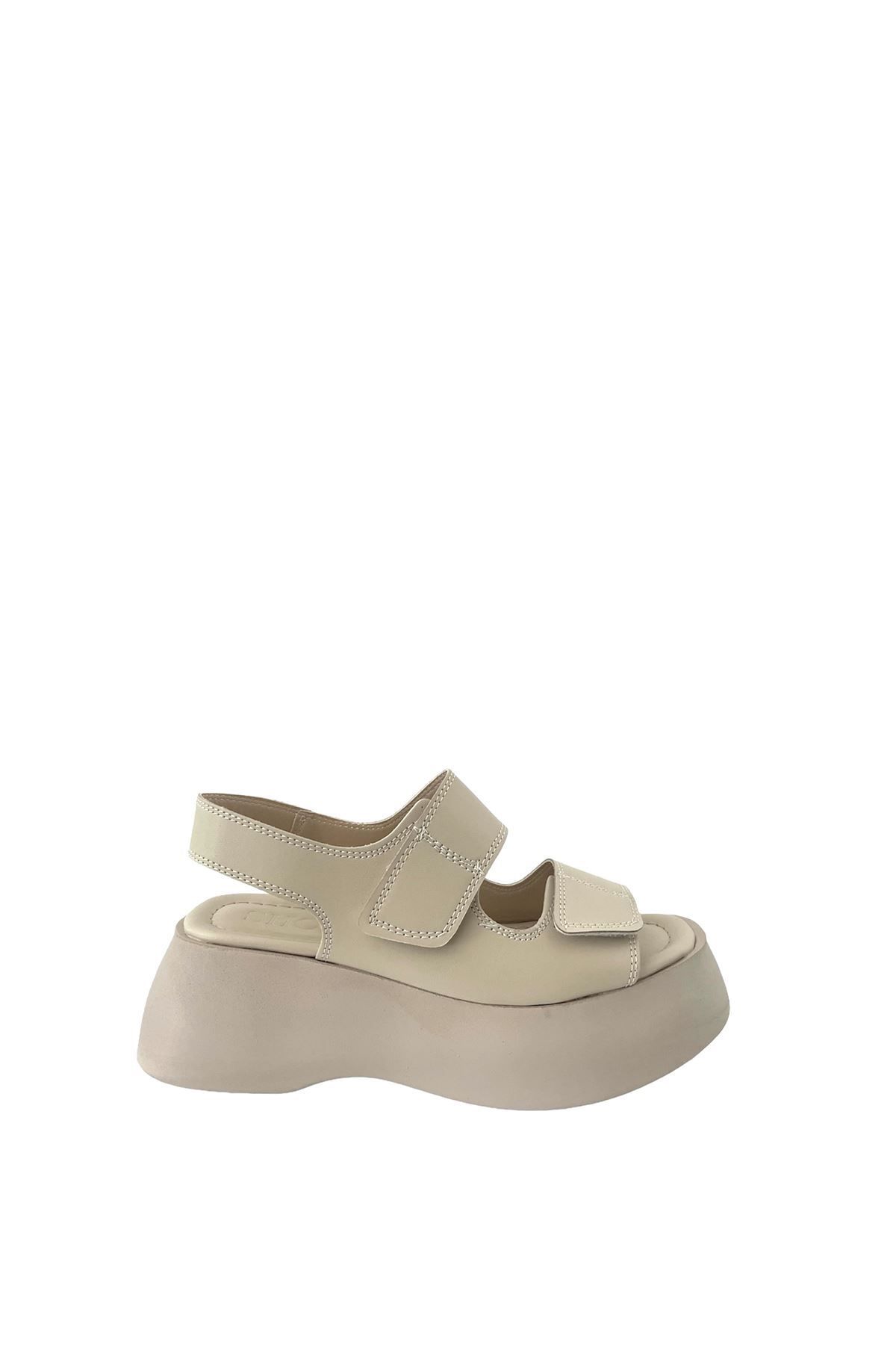 Saracshoes Kadın Bantlı Sandalet Bej Polly