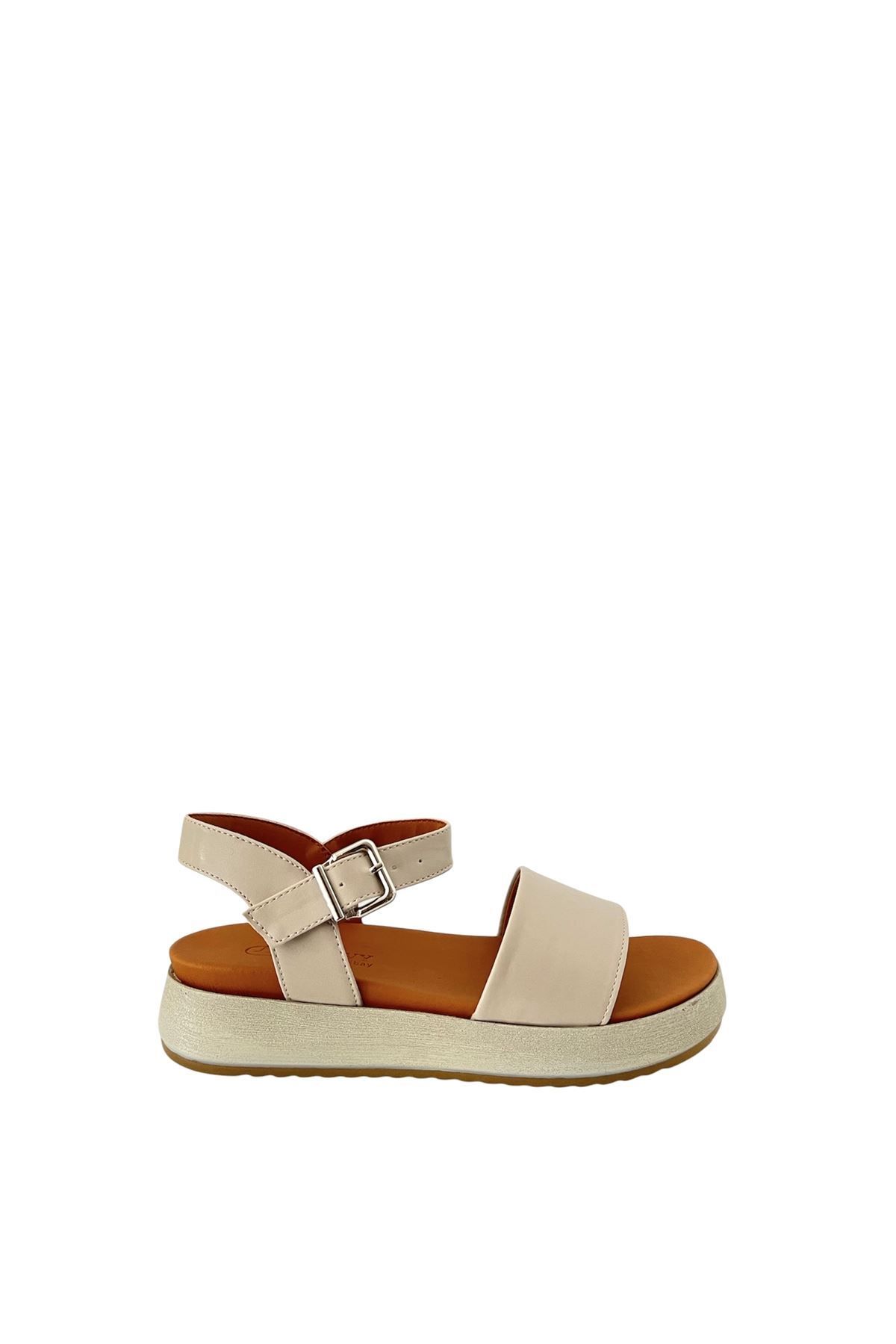 Saracshoes Kadın Bantlı Sandalet Bej Daily