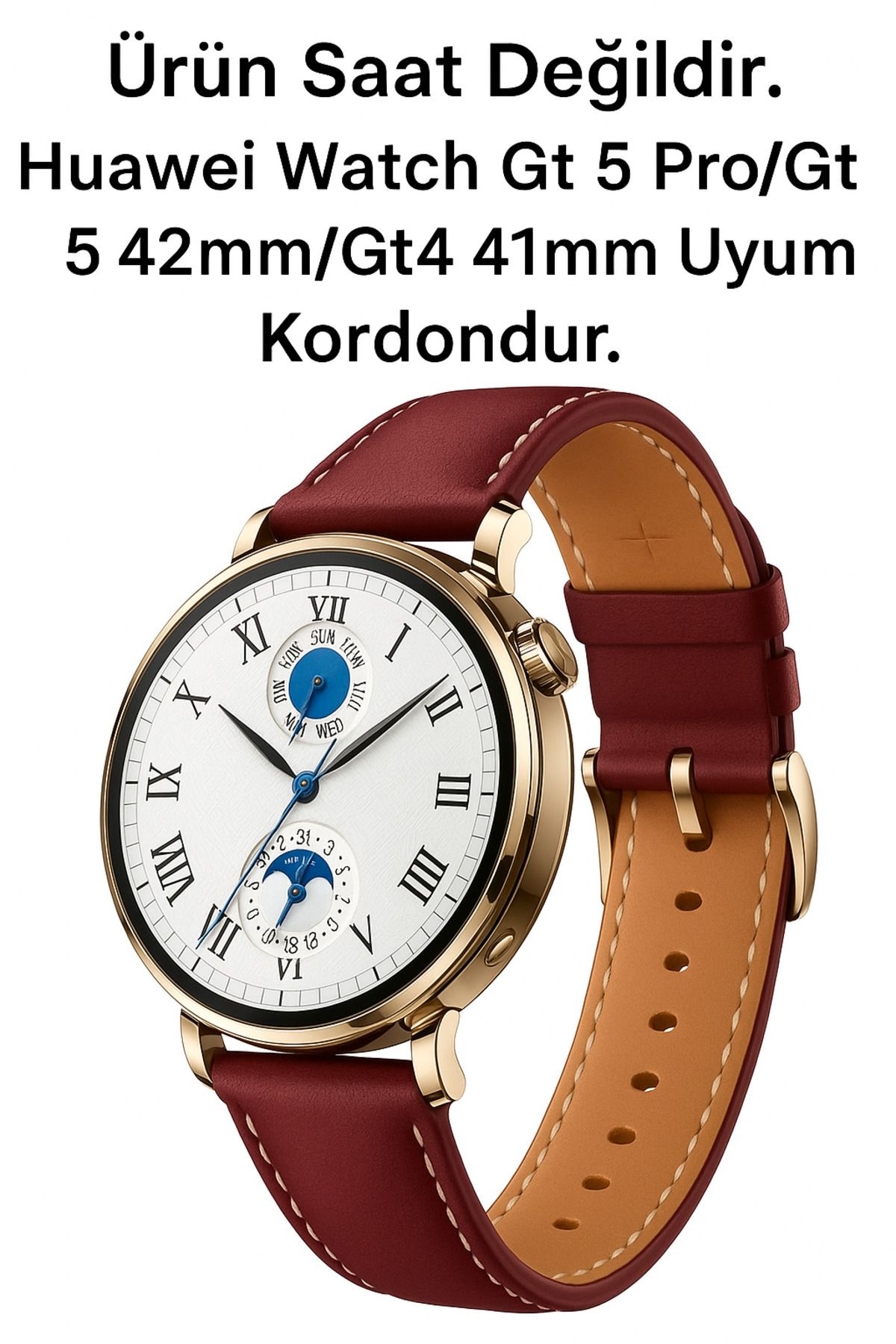 Alstrap Huawei Watch GT 5 Pro / GT 5 42mm / GT 4 41mm Uyumlu Premium Deri Kordon Kayış