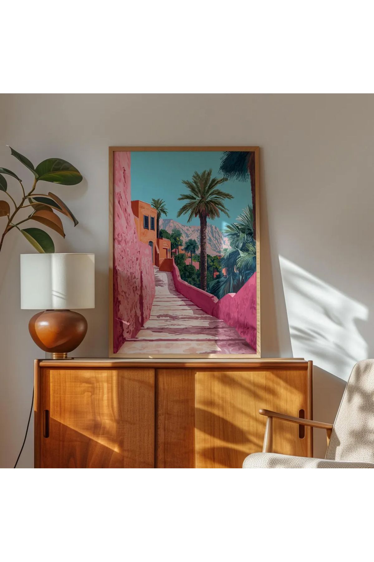 Dekorsiahome Tek Parça Ahşap Çerçeveli Oturma Odası Salon Mutfak Tablo TK0600