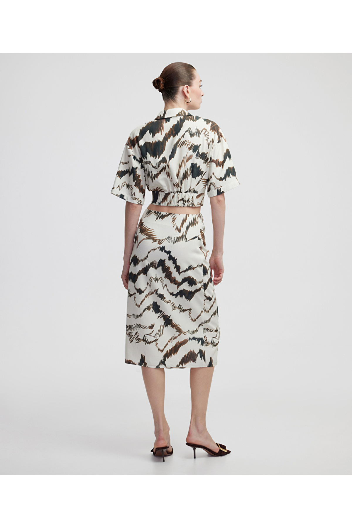 İpekyol-Patterned Midi Skirt 5