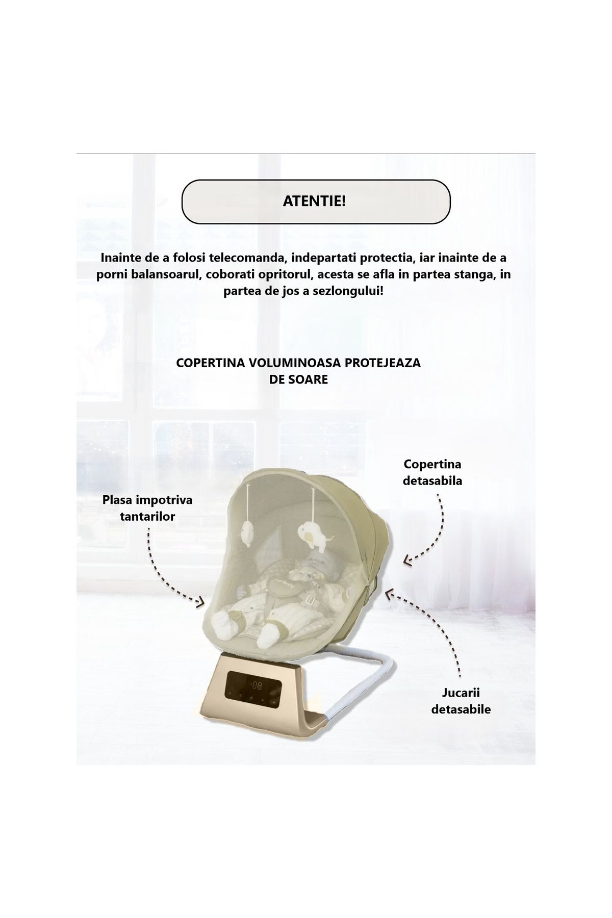 indiggo-Babyhug Electric Rocking Chair With 3D Movement, Remote Control, Bluetooth Function, Digital, Easy to Use 3