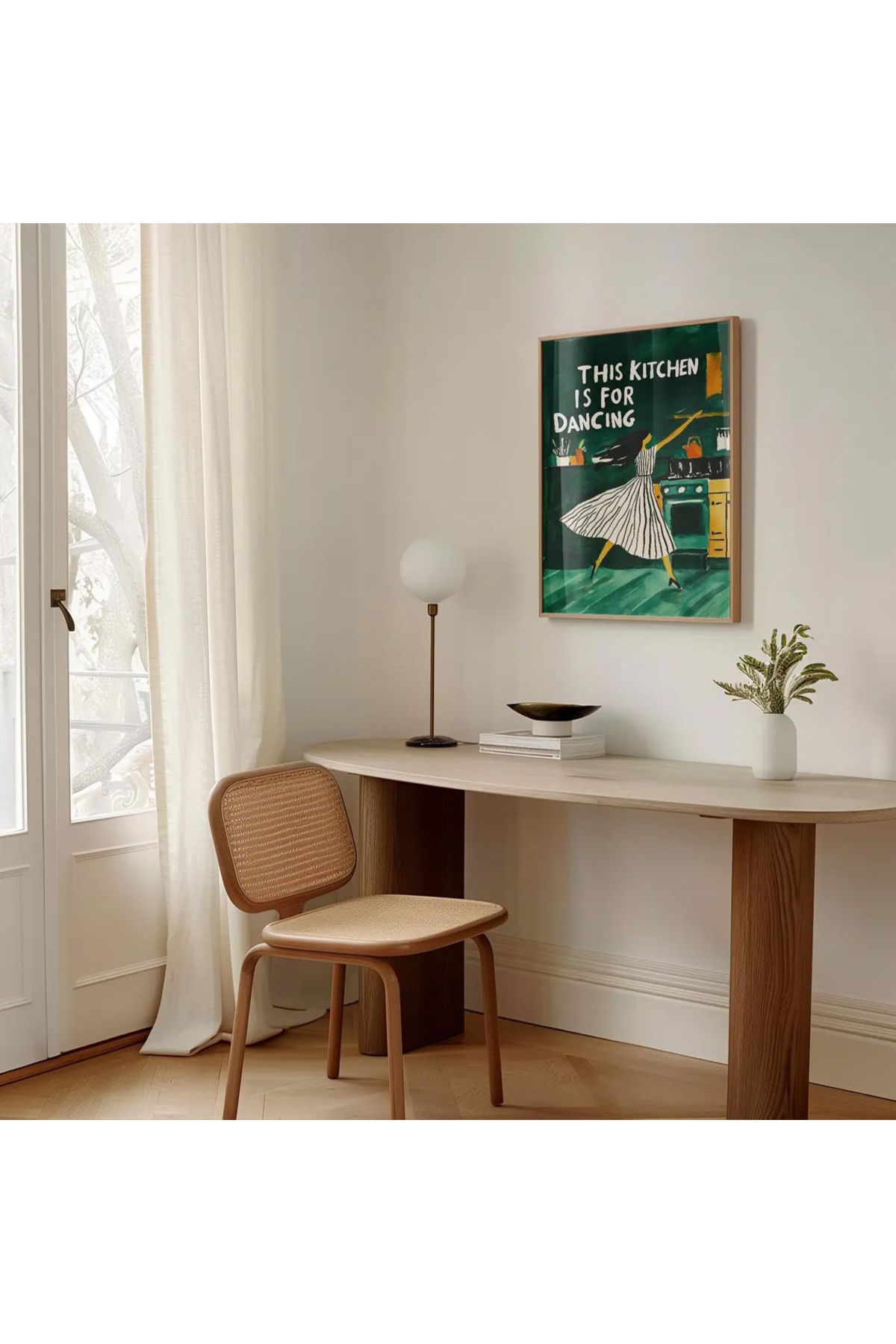 Dekorsiahome Tek Parça Ahşap Çerçeveli Oturma Odası Salon Mutfak Tablo TK0622