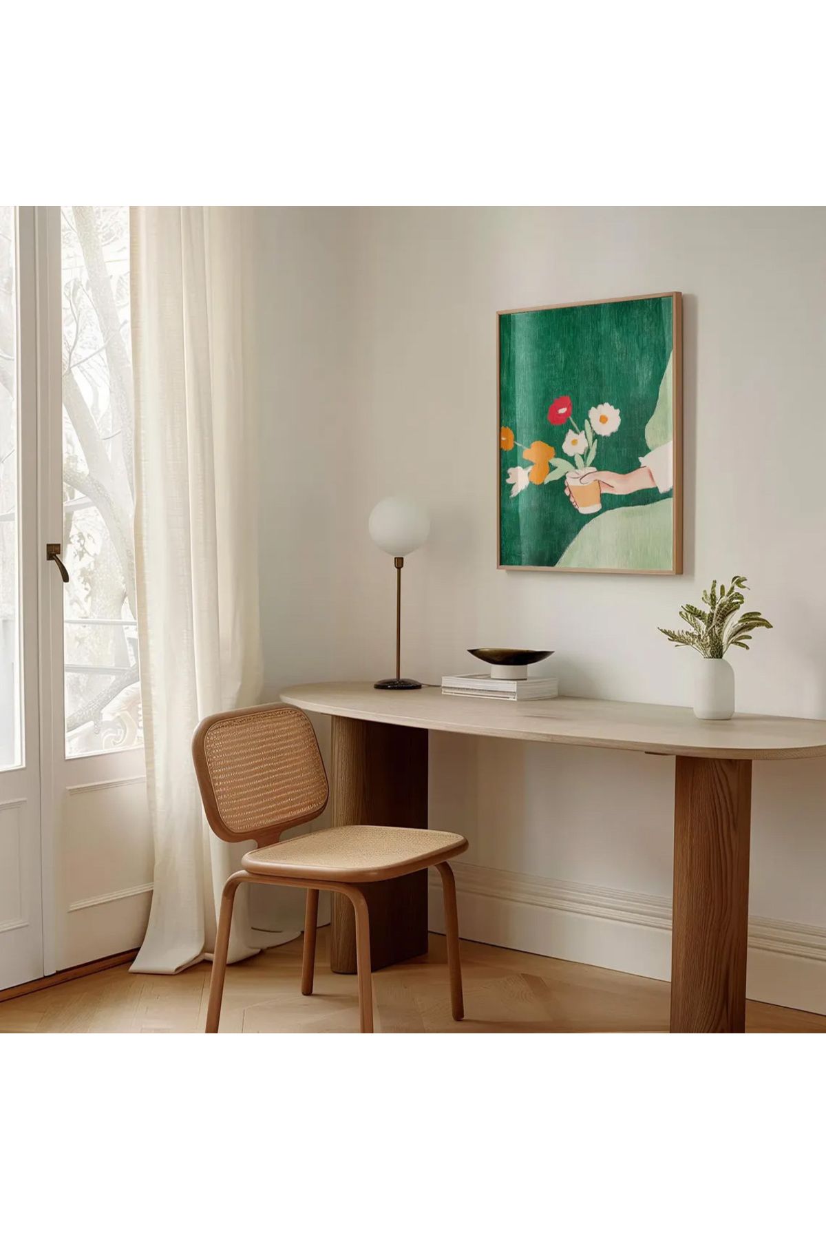 Dekorsiahome Tek Parça Ahşap Çerçeveli Oturma Odası Salon Mutfak Tablo TK0646