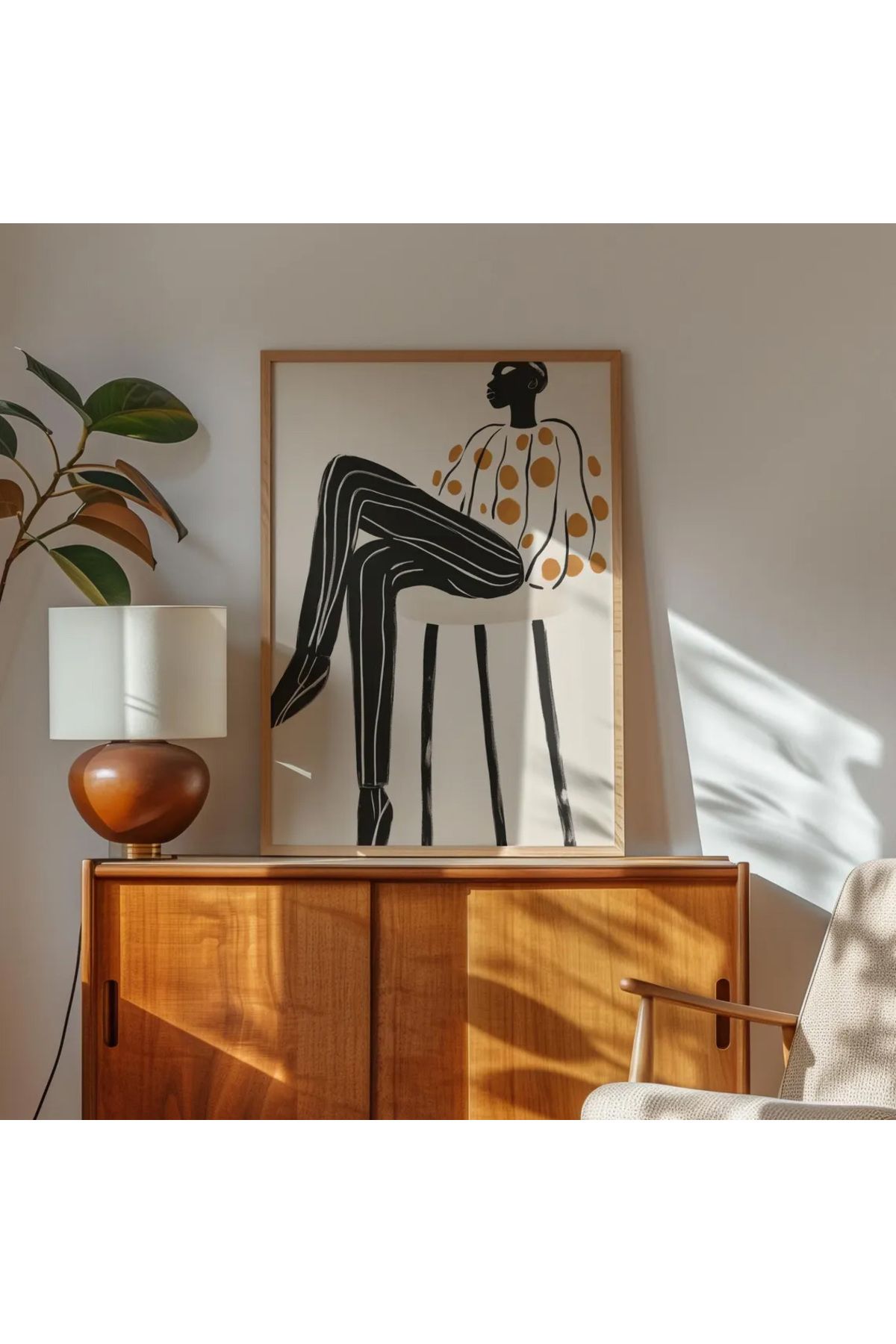 Dekorsiahome Tek Parça Ahşap Çerçeveli Oturma Odası Salon Mutfak Tablo TK0615