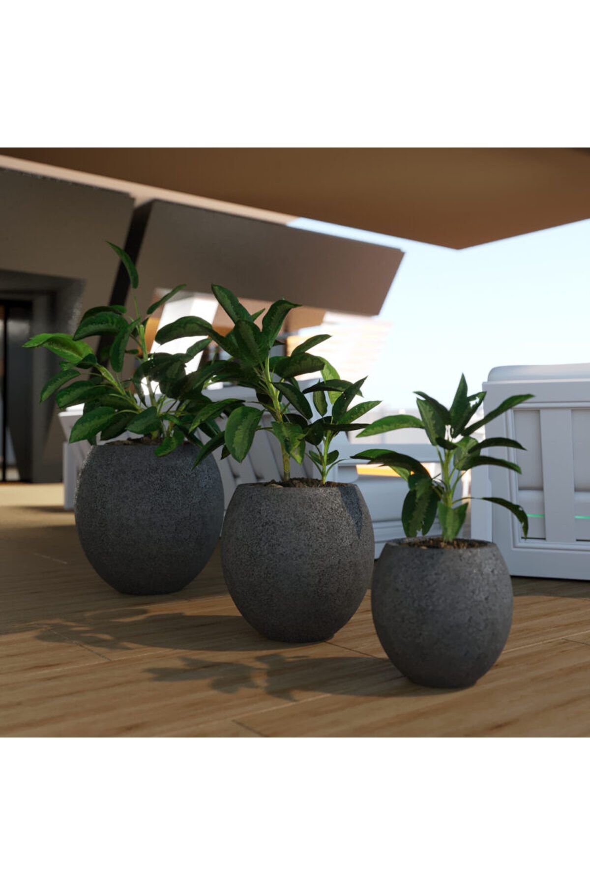 Dekor Hafif Beton Saksı Kavra 220LT