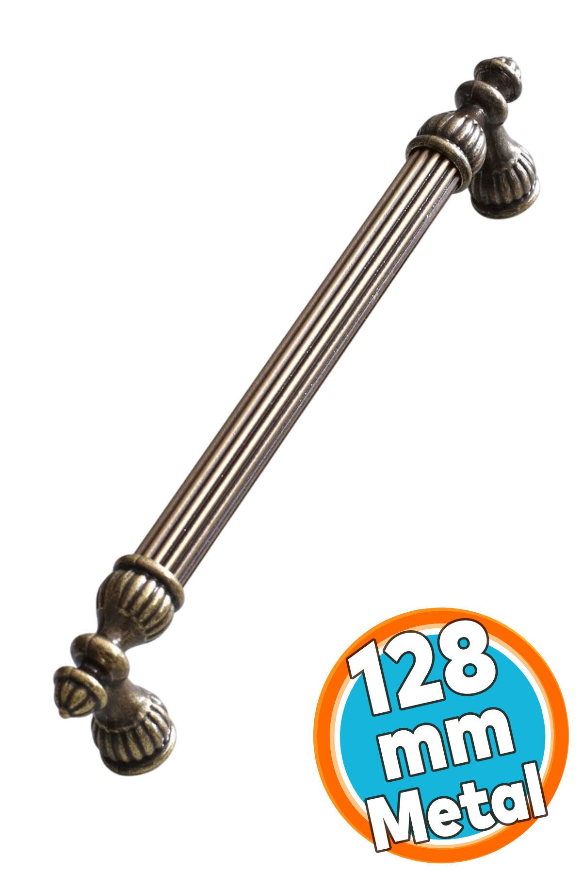 NZB Metal Metal Mobilya Mutfak Çekmece Dolap Dolabı Kulpu Kulbu Kulpları 128 mm Eskitme Antik Sarı