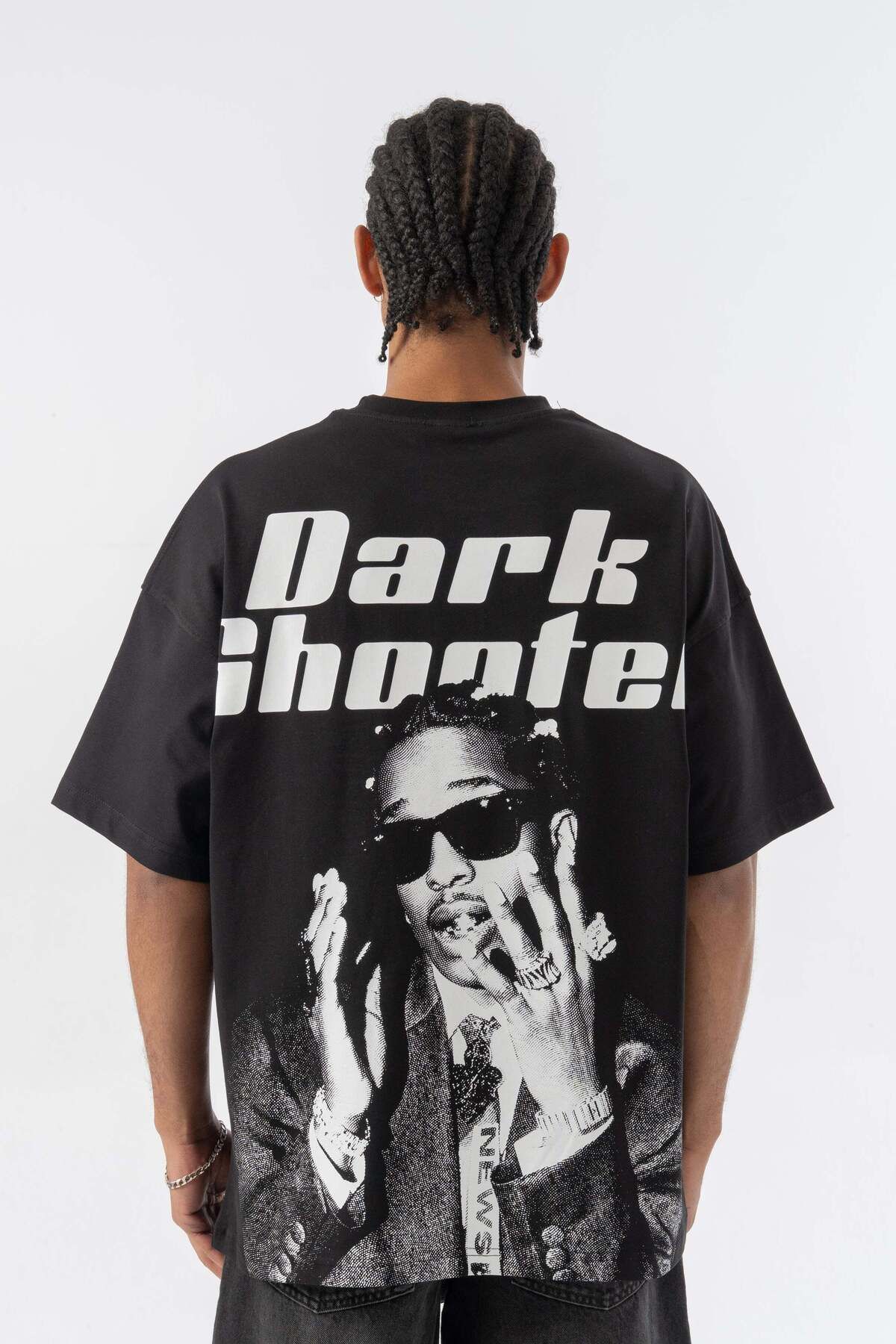 jaceyjace Dark Shooter Oversize T-shirt - Siyah