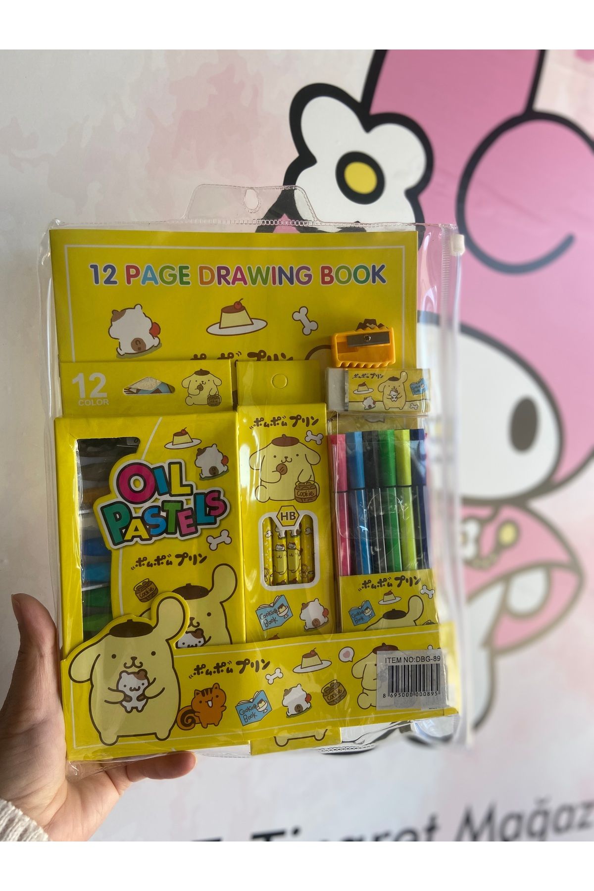 synshop Pompompurin Sevimli Köpek Sanrio Kırtasiye Boyama Set