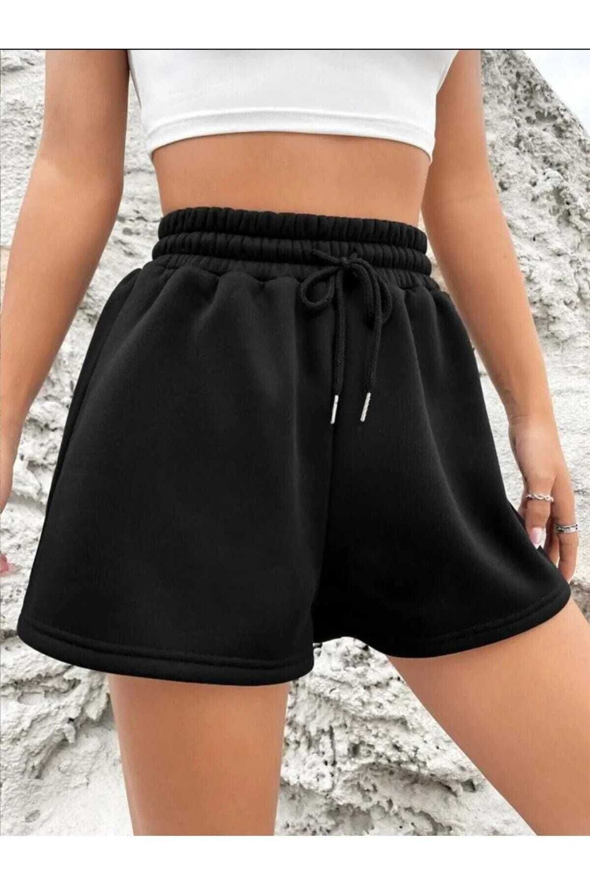 UYN SPORT Siyah Kısa Şort Pamuk Polyester