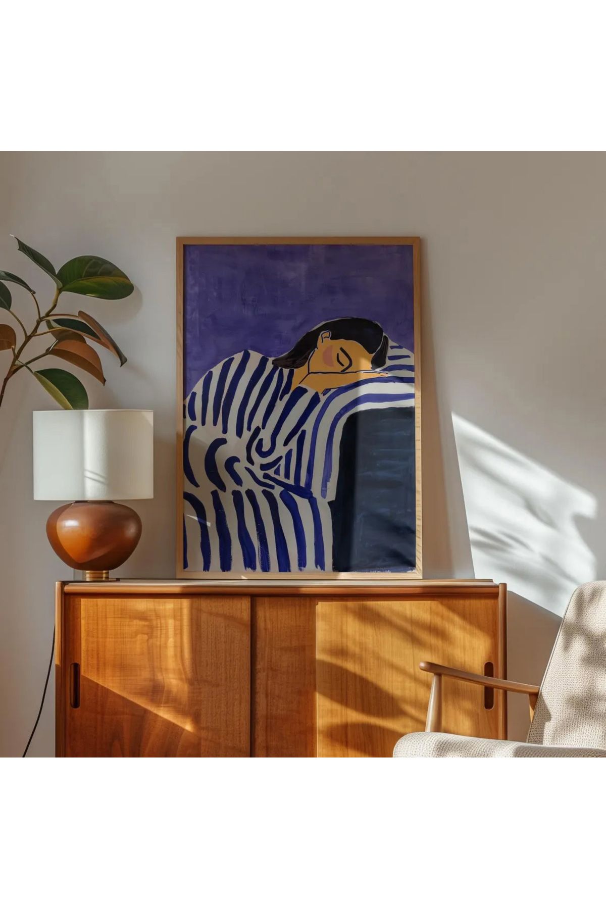 Dekorsiahome Tek Parça Ahşap Çerçeveli Oturma Odası Salon Mutfak Tablo TK0603