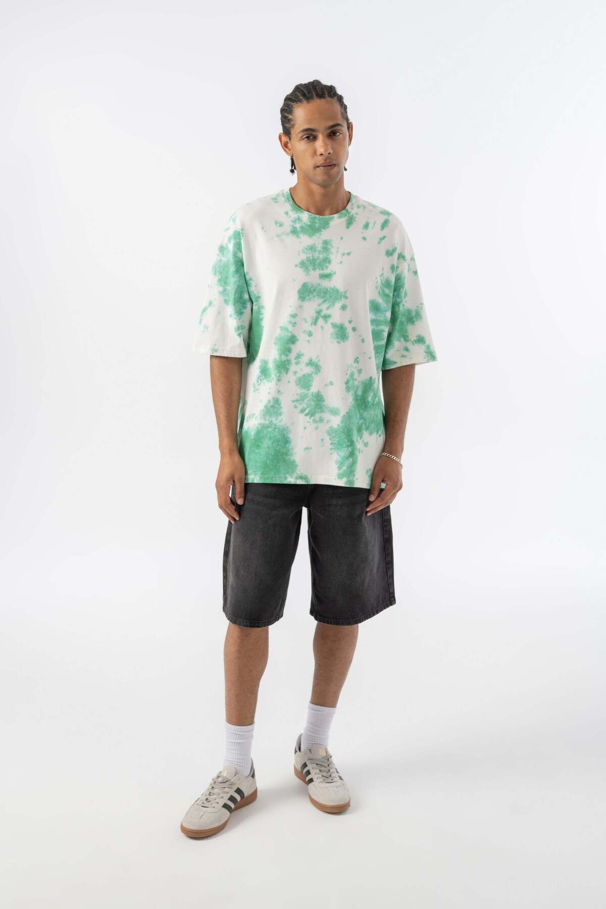 jaceyjace Batik Oversize T-shirt - Yeşil