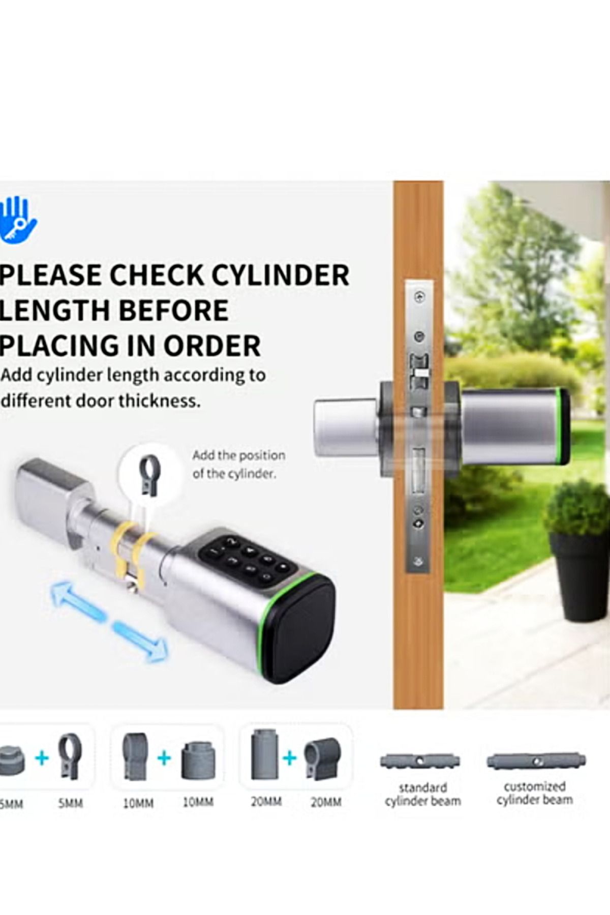 DarTech-Dartek Smart Lock 4-Way Keypad Style Fits Any Door, Global Version, Secure Home System_Silver 4